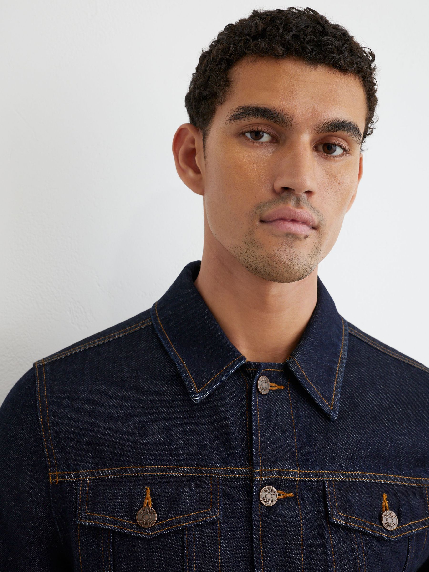Veste en jean style camionneur indigo foncé - Image 4 de 7