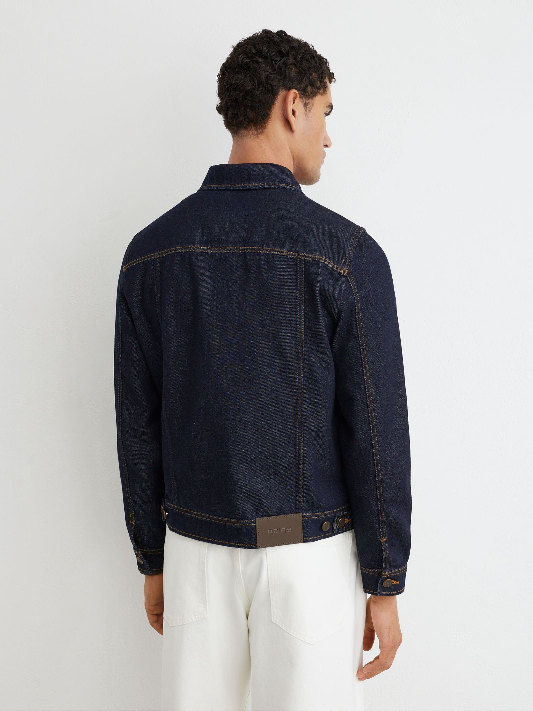 Veste en jean style camionneur indigo foncé - Image 6 de 7