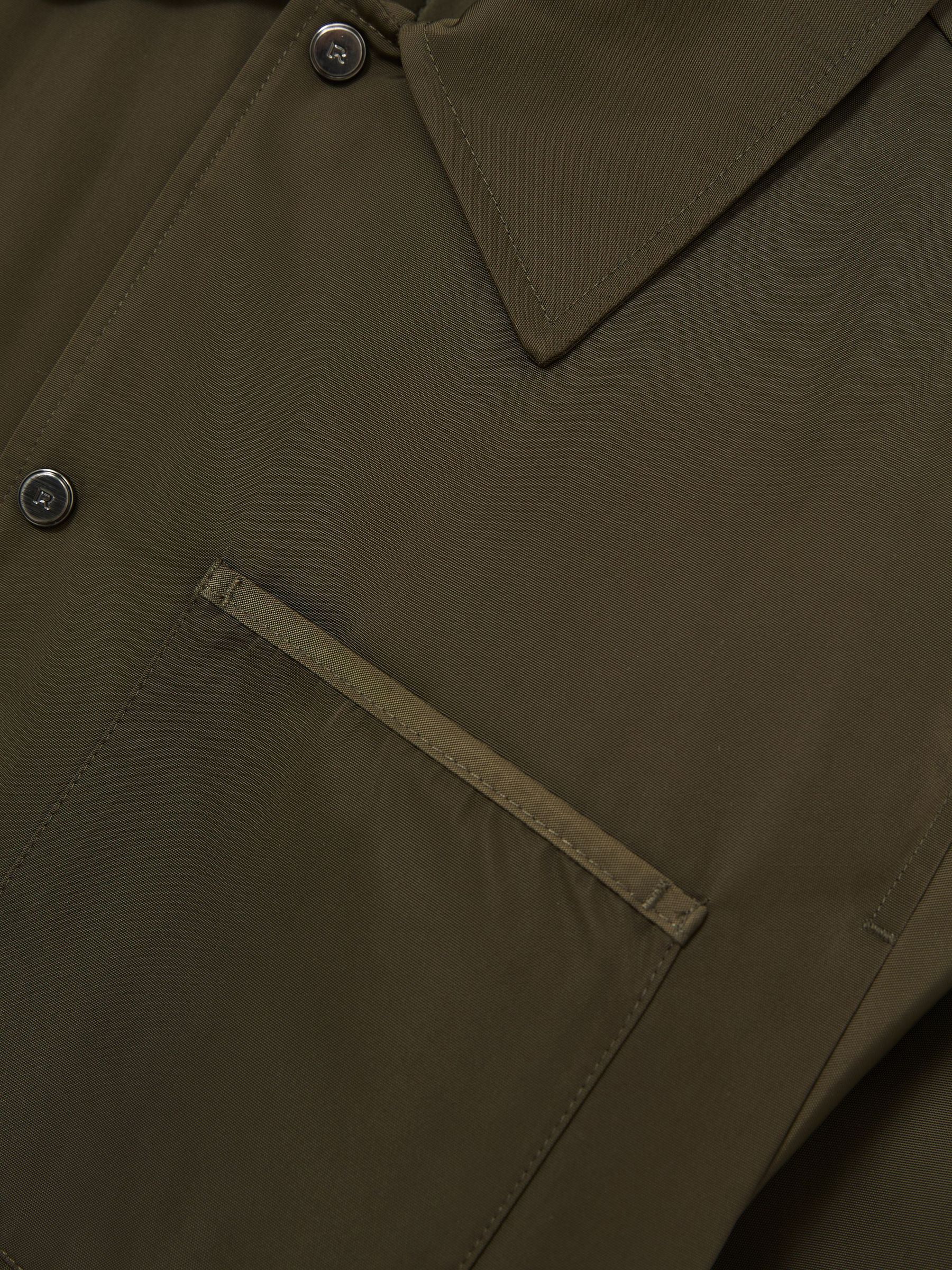 Lightly-Padded Patch-Pocket Overshirt in Dark Green - Image 8 of 8