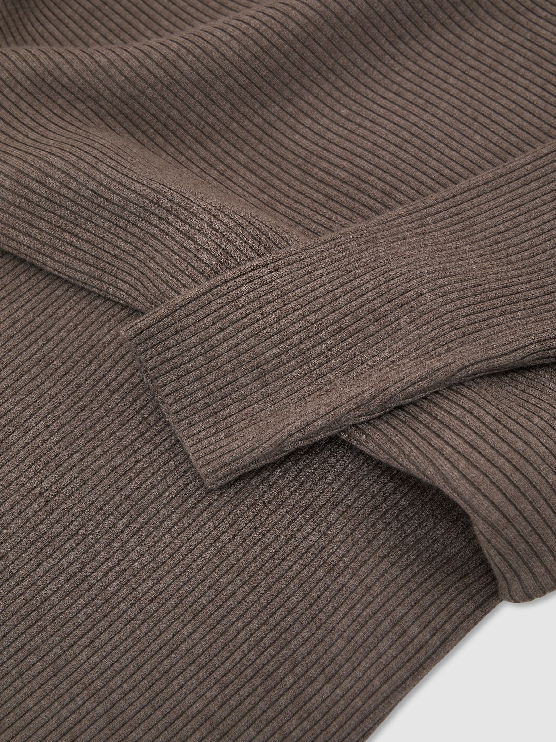 Off-The-Shoulder Ribbed Midi Dress in Neutral - Image 6 of 6
