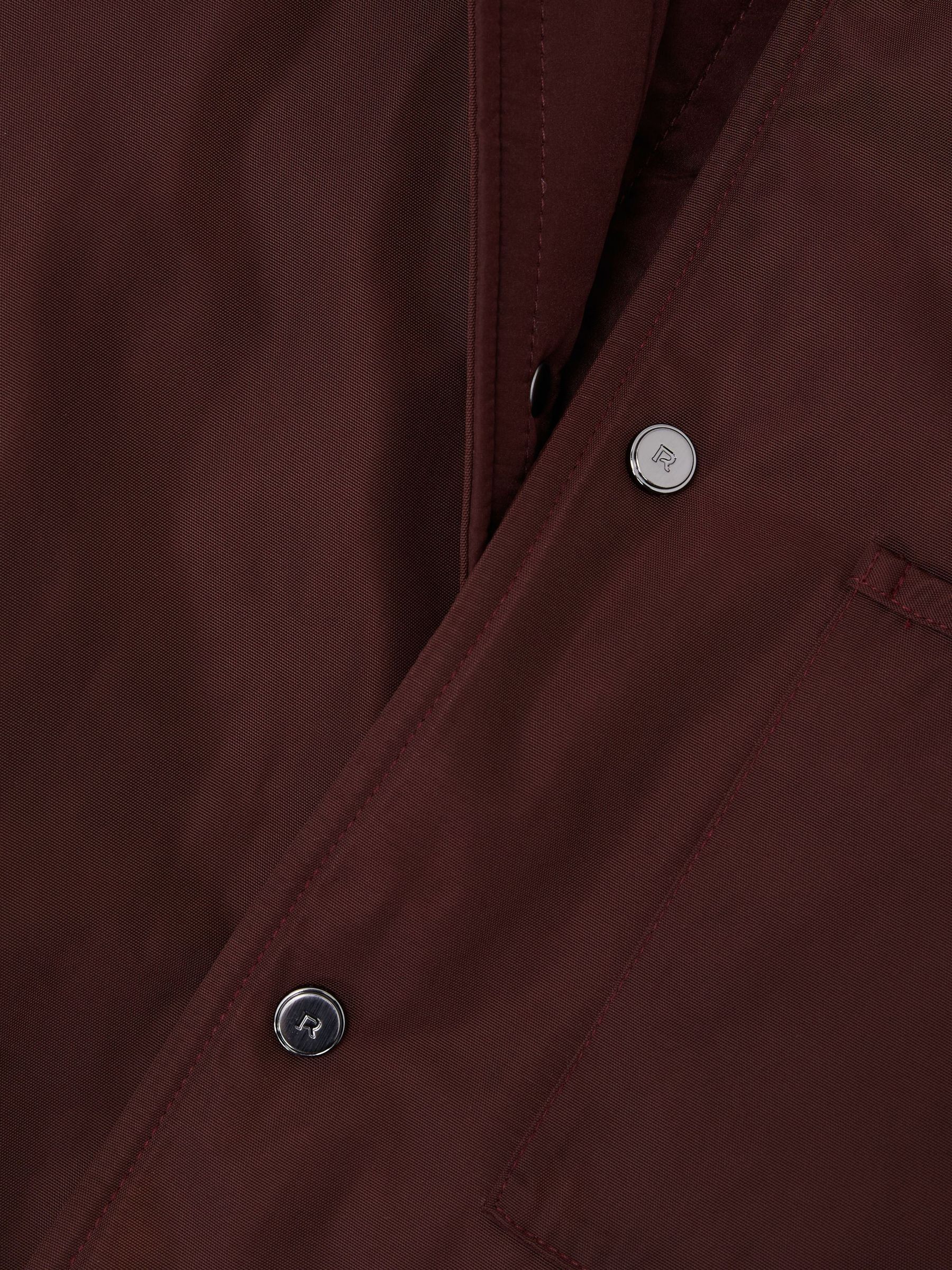 Lightly-Padded Patch-Pocket Overshirt in Bordeaux - Image 8 of 8