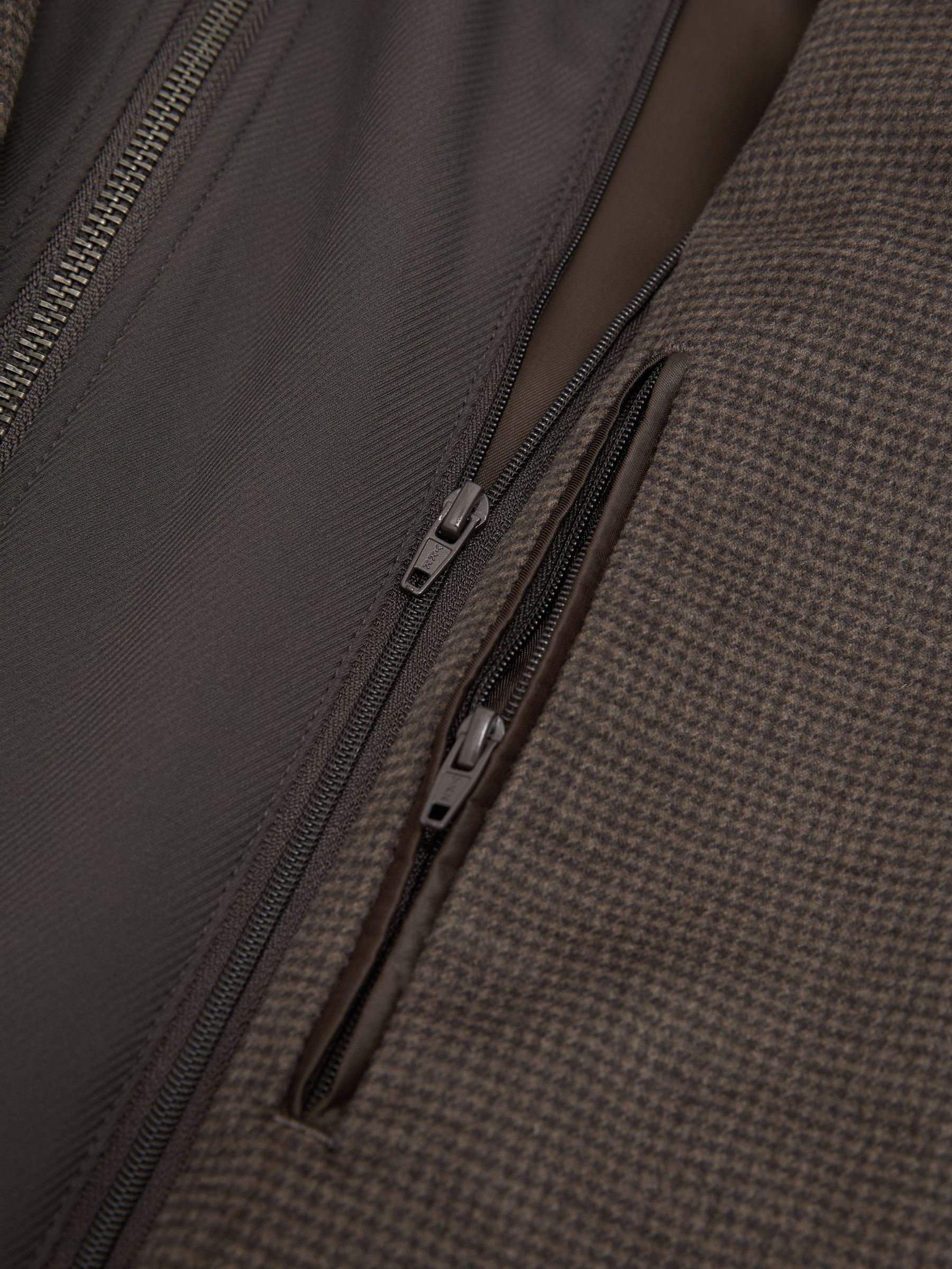 Check Single-Breasted Blazer with Gilet Insert Tailored-Fit in Brown - Image 11 of 12