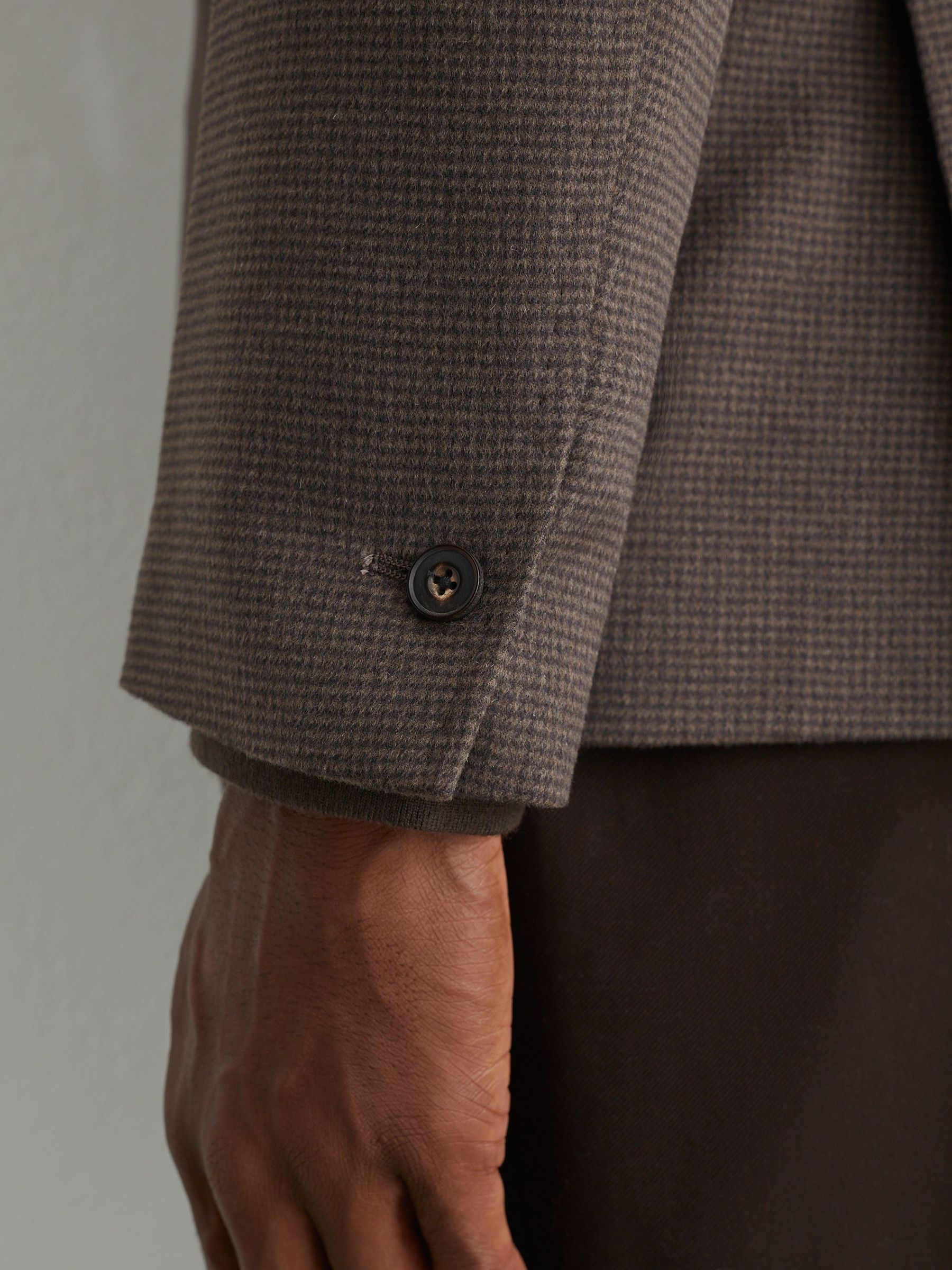 Check Single-Breasted Blazer with Gilet Insert Tailored-Fit in Brown - Image 6 of 12