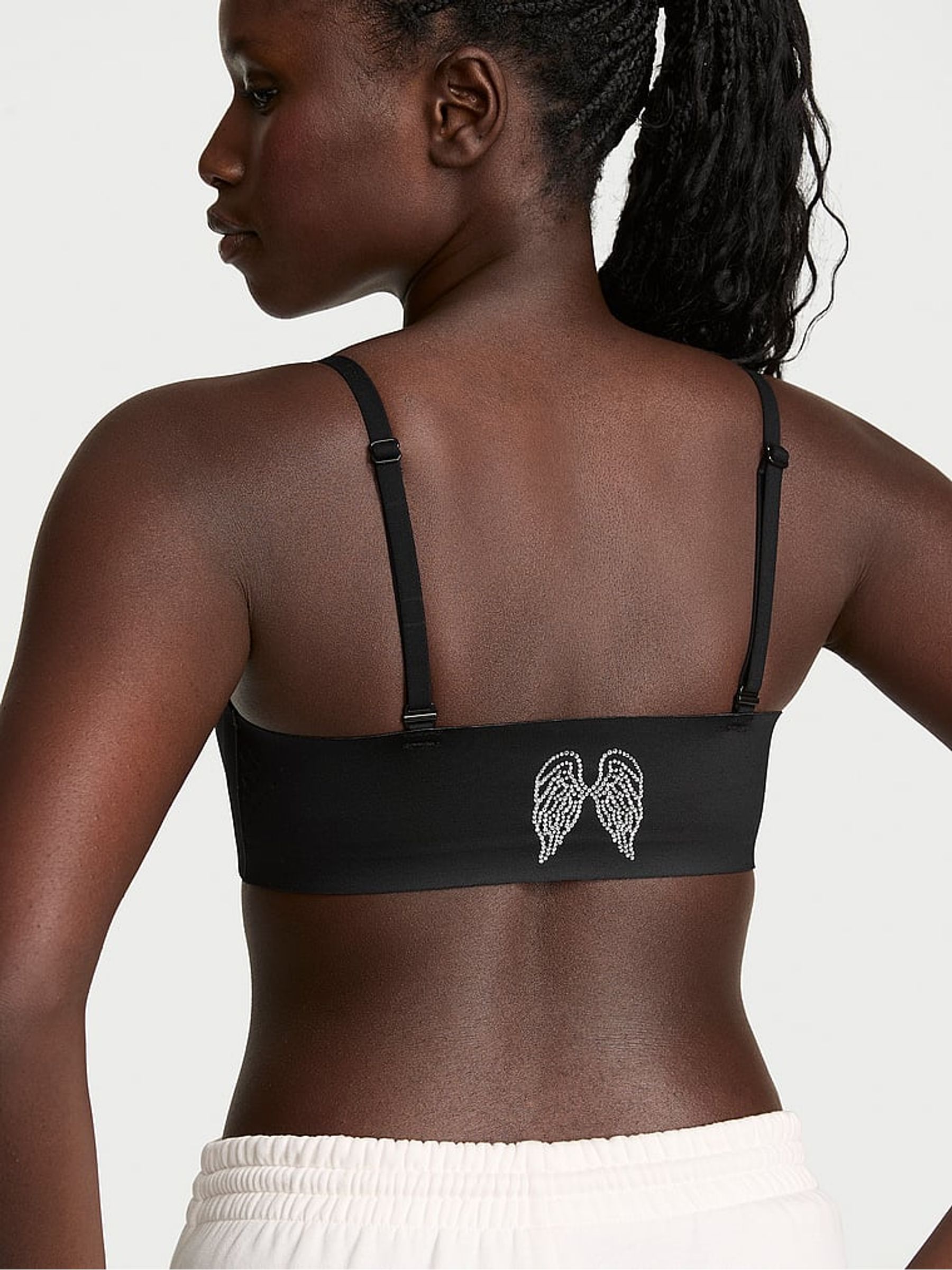Black Fashion Show Featherweight™ Light GlossyTech Sports Bra - Image 3 of 4