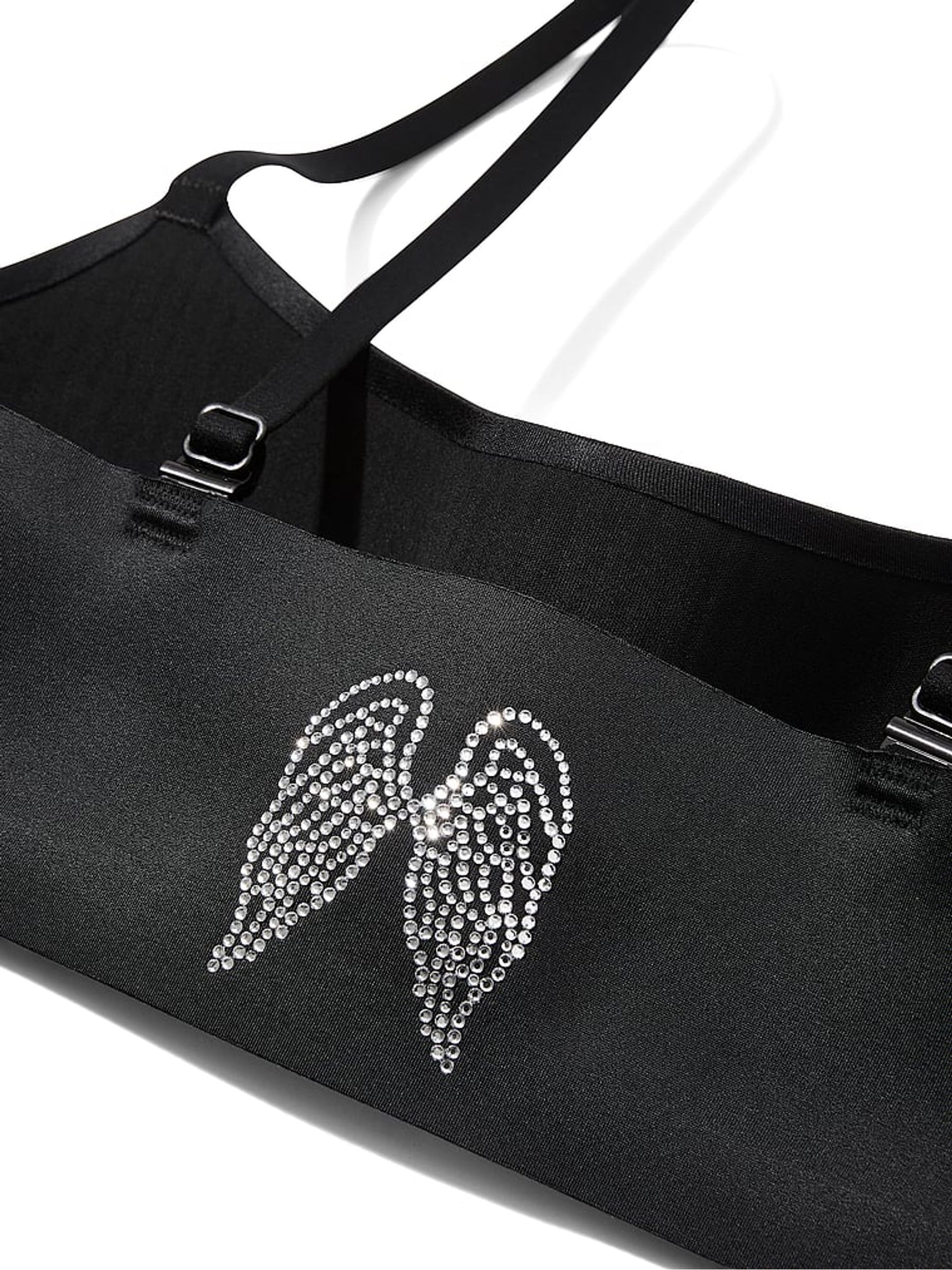 Black Fashion Show Featherweight™ Light GlossyTech Sports Bra - Image 4 of 4 Black Fashion Show Featherweight™ Light GlossyTech Sports Bra - Image 4 of 4