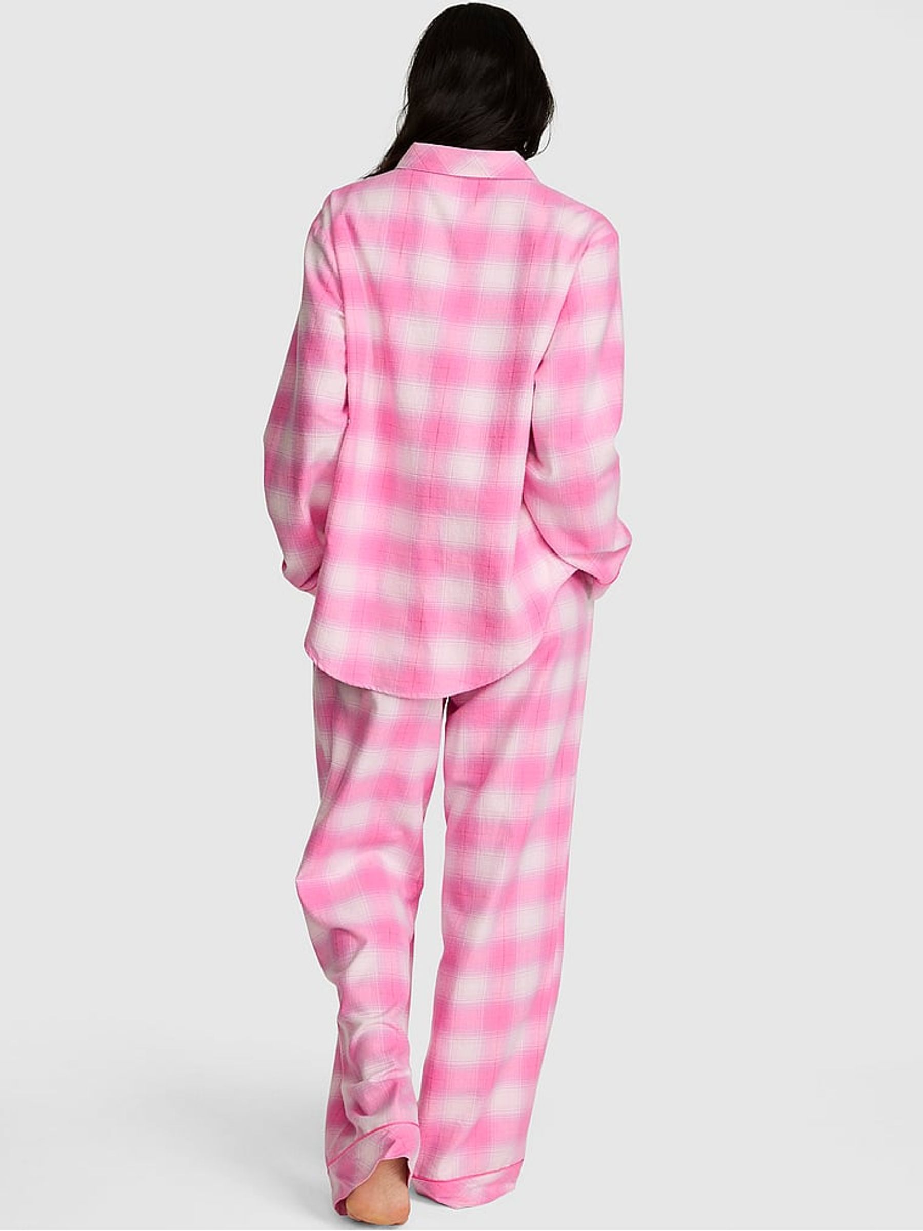 Coconut Pink Tartan Long Flannel Pyjama Set - Image 3 of 3 Coconut Pink Tartan Long Flannel Pyjama Set - Image 3 of 3
