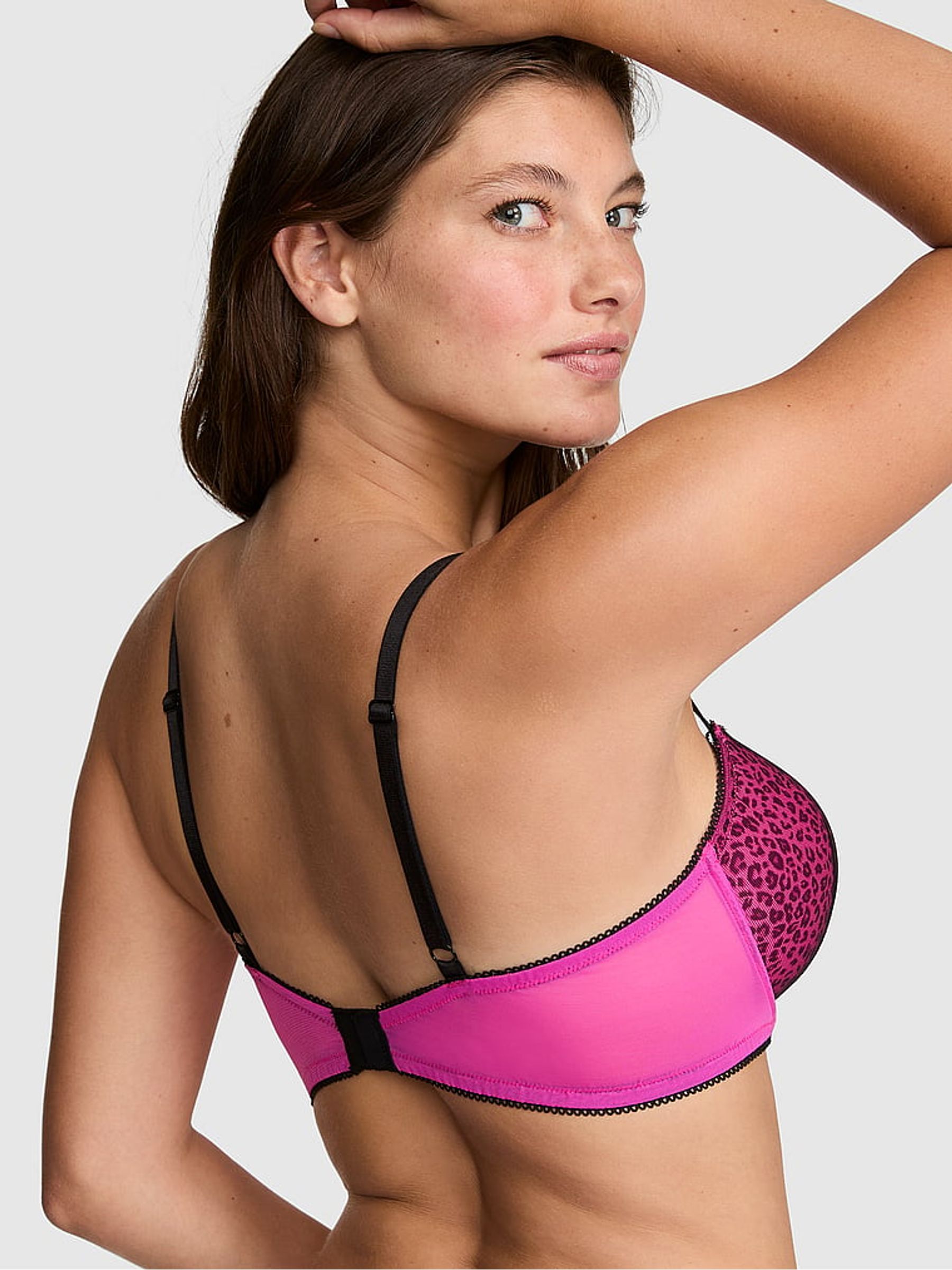 Pink Fire Leopard Lightly Lined Sequin Mesh Bra - Image 2 of 2