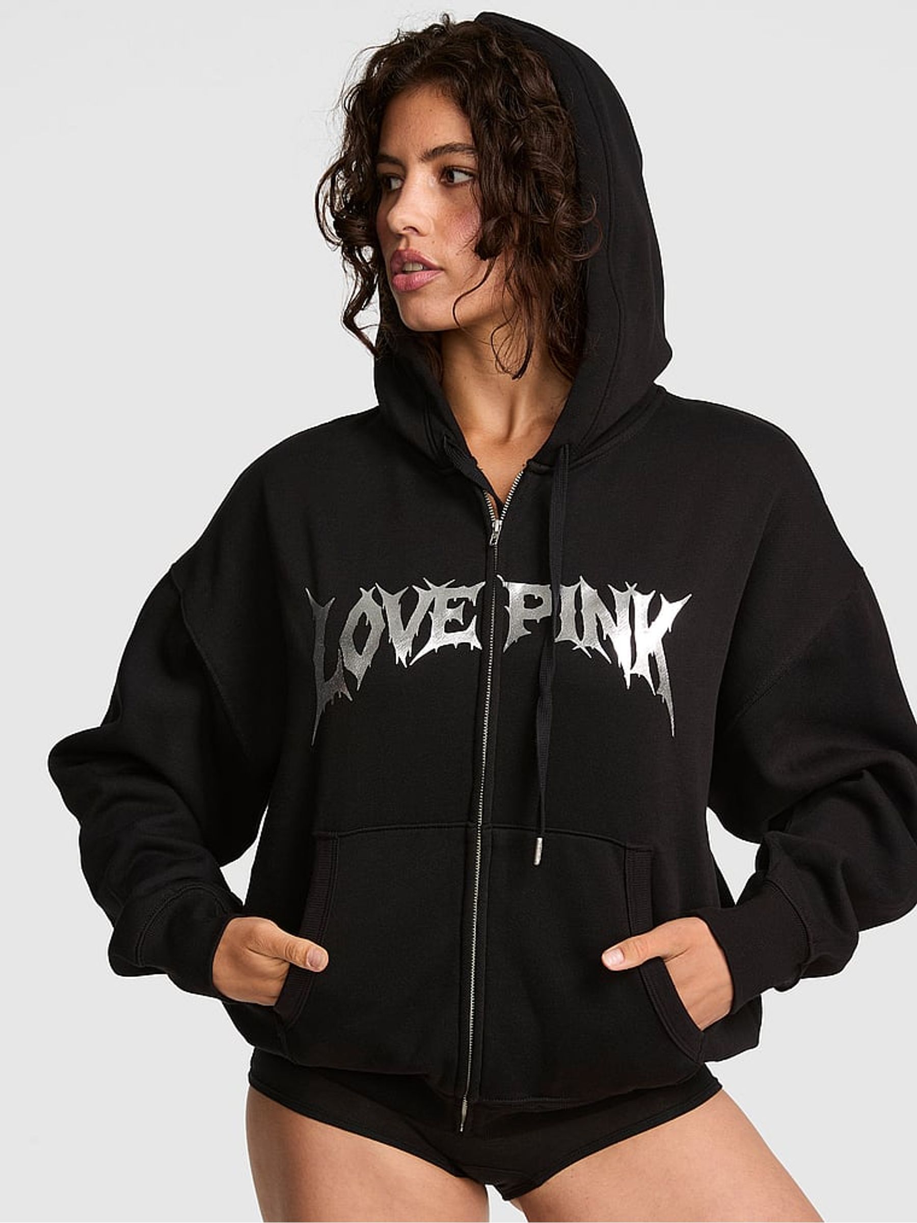 Black Halloween Fleece Zip Up Hoodie - Image 1 of 2 Black Halloween Fleece Zip Up Hoodie - Image 1 of 2