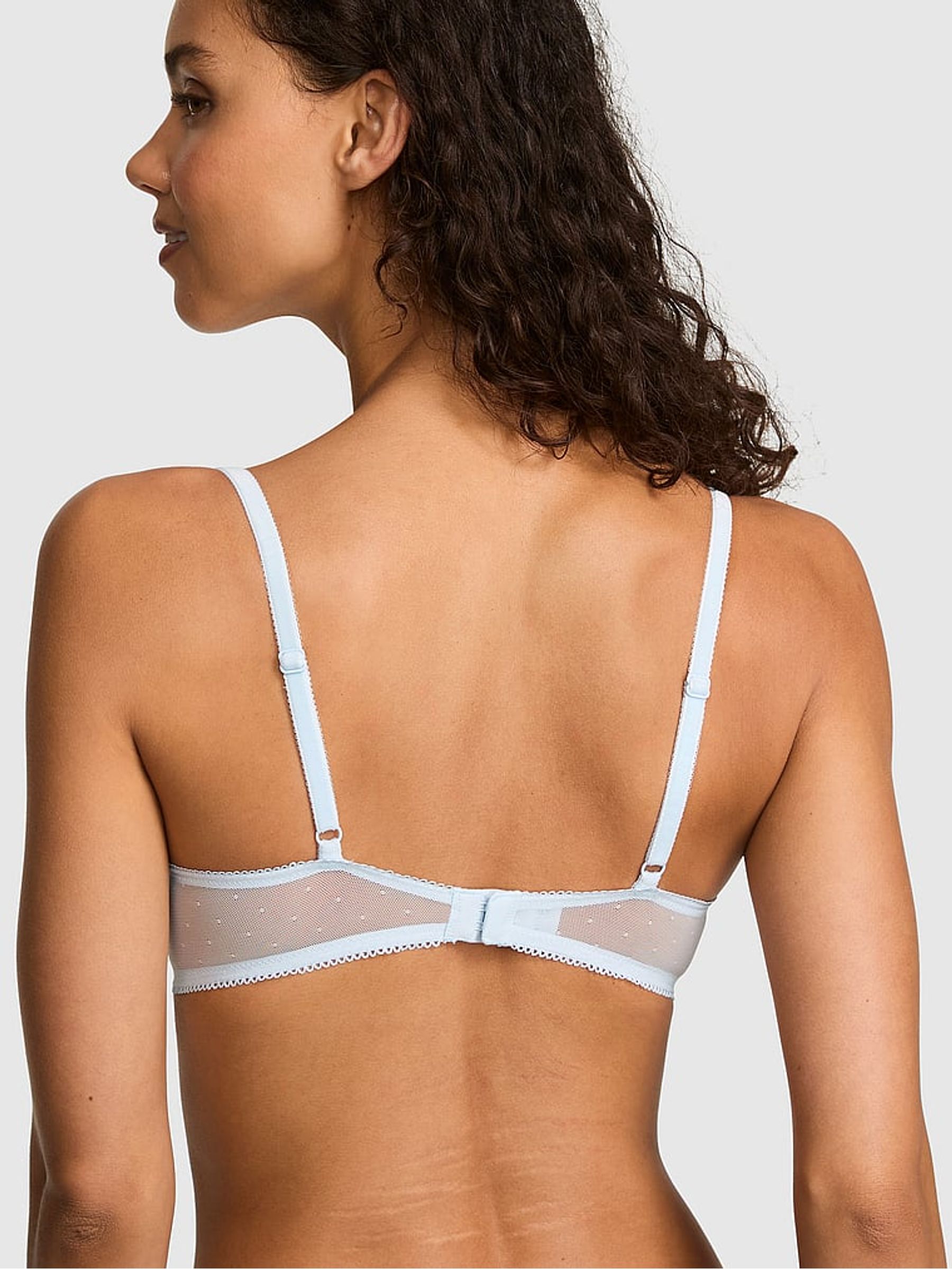 Light Blue Push Up Snowflake Embroidery Bra - Image 2 of 3 Light Blue Push Up Snowflake Embroidery Bra - Image 2 of 3