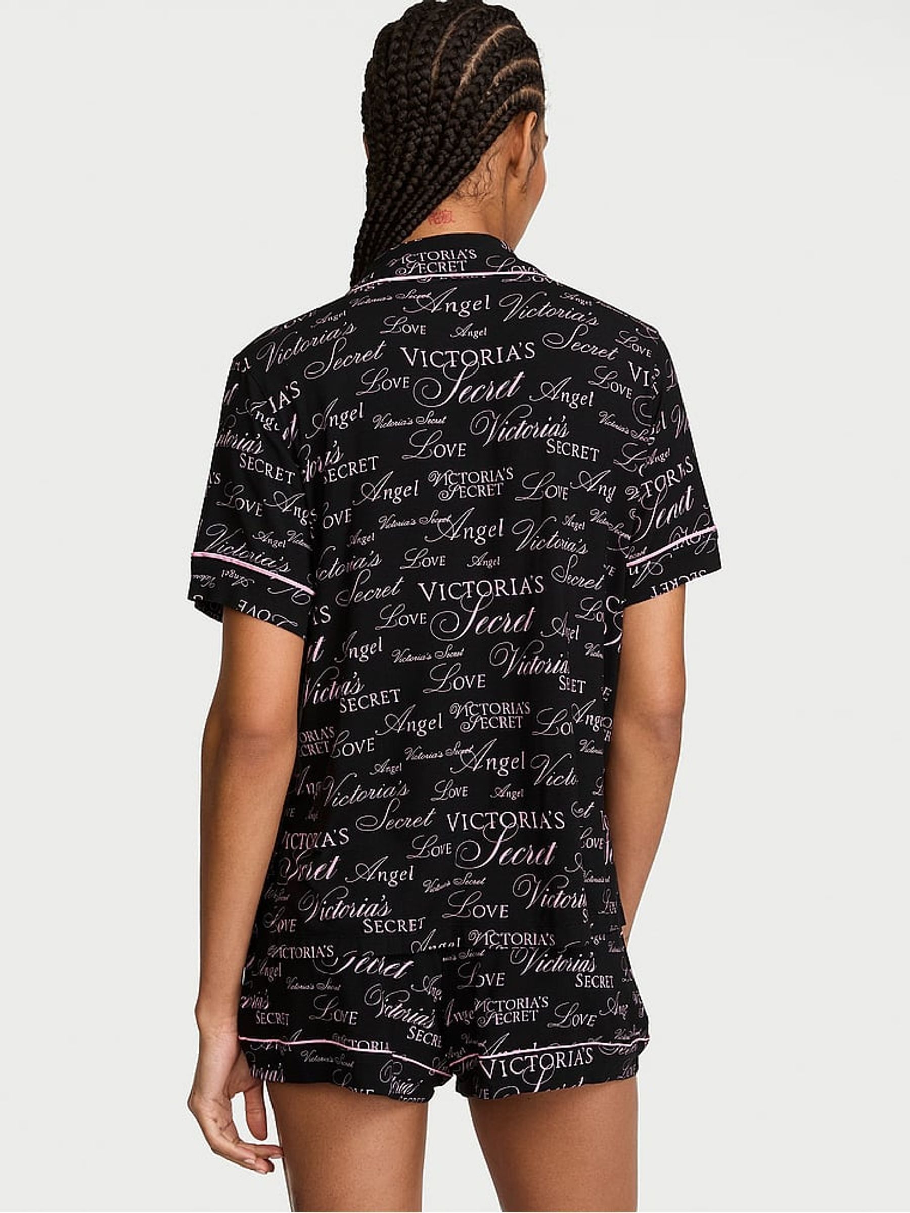 Black Logo Modal Short Pyjamas Set - Image 3 of 4