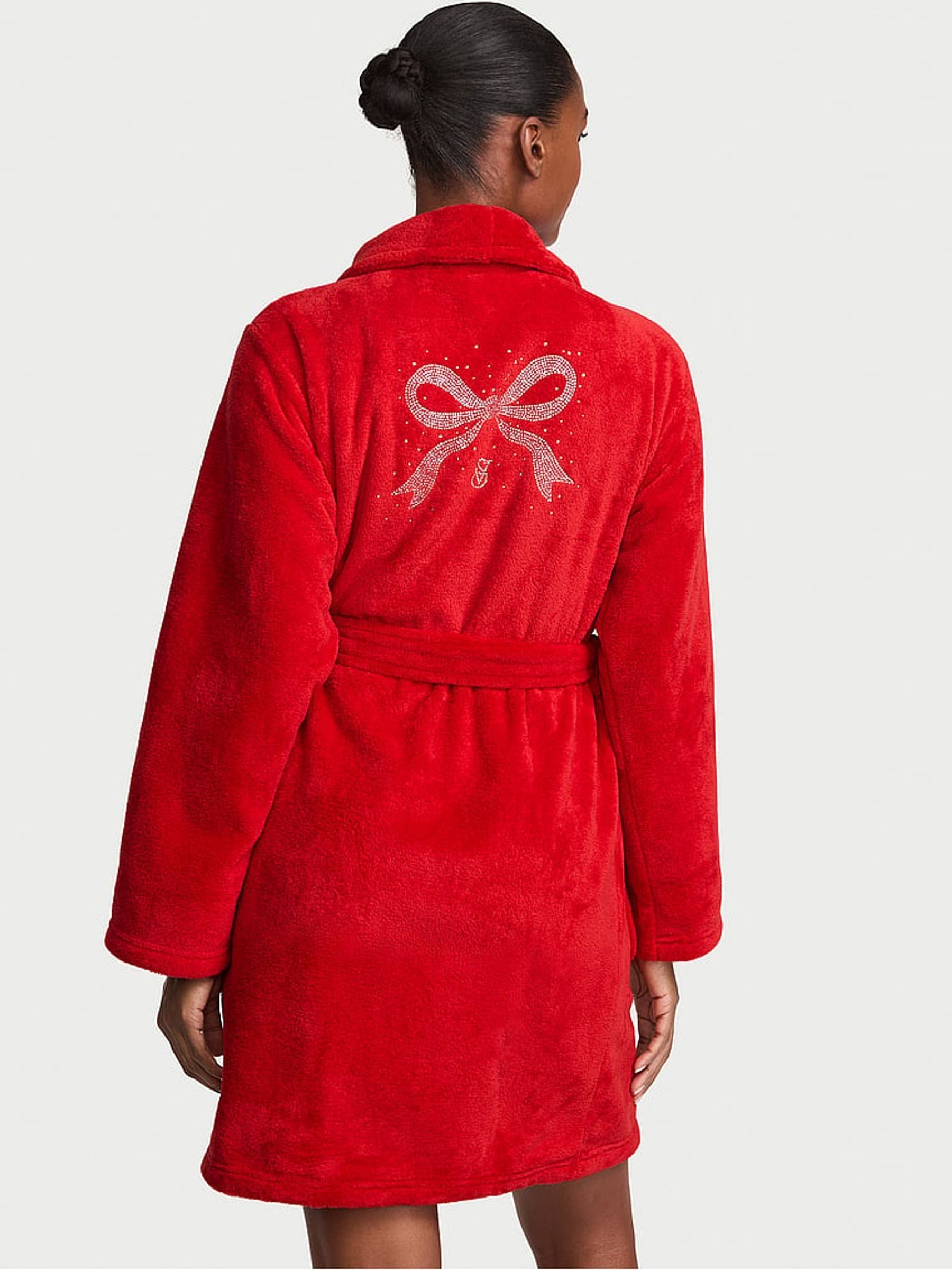 Lipstick Red Fluffy Short Dressing Gown - Image 3 of 3