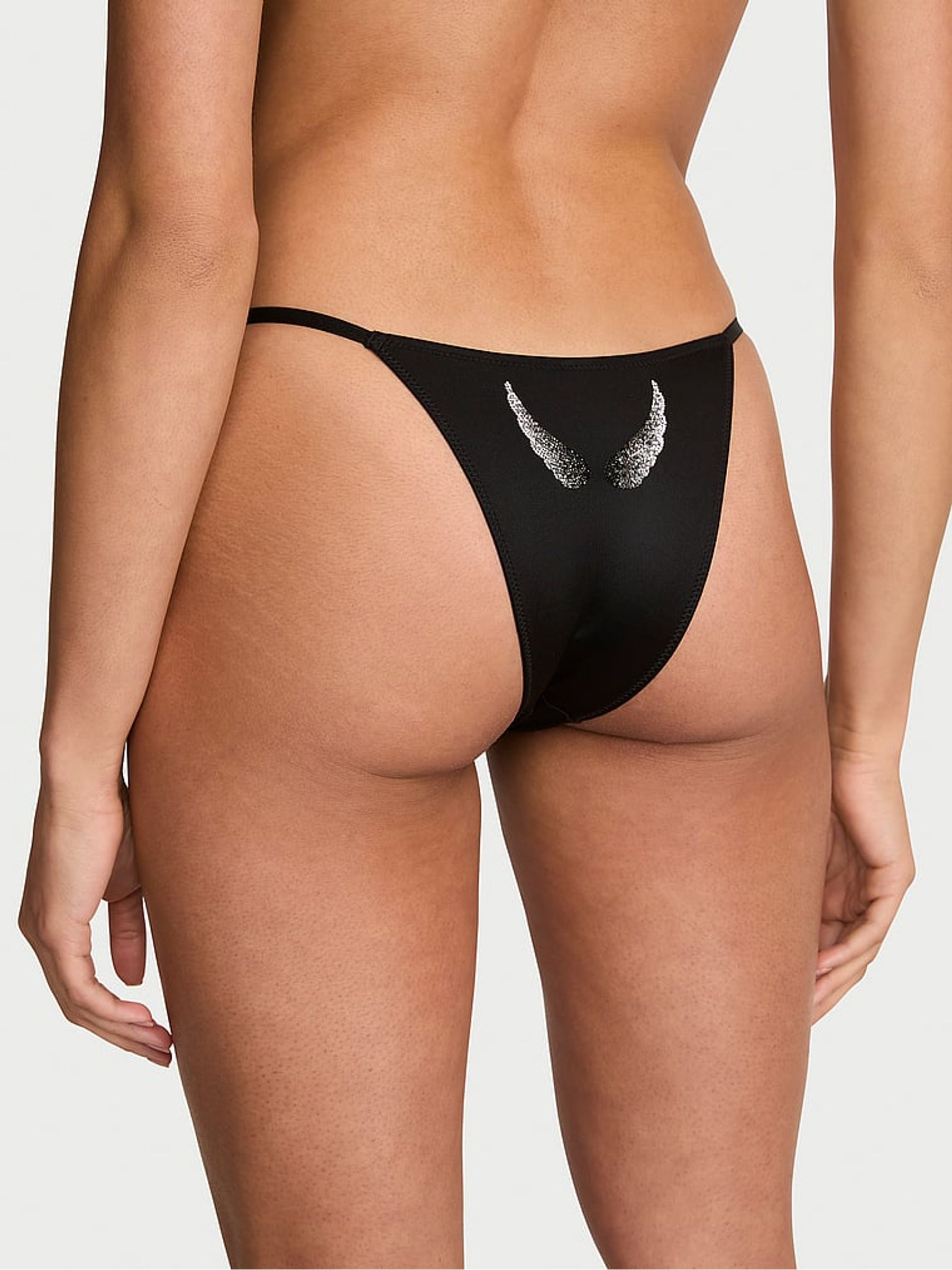 Black Brazilian Shine Angel Knickers - Image 3 of 4