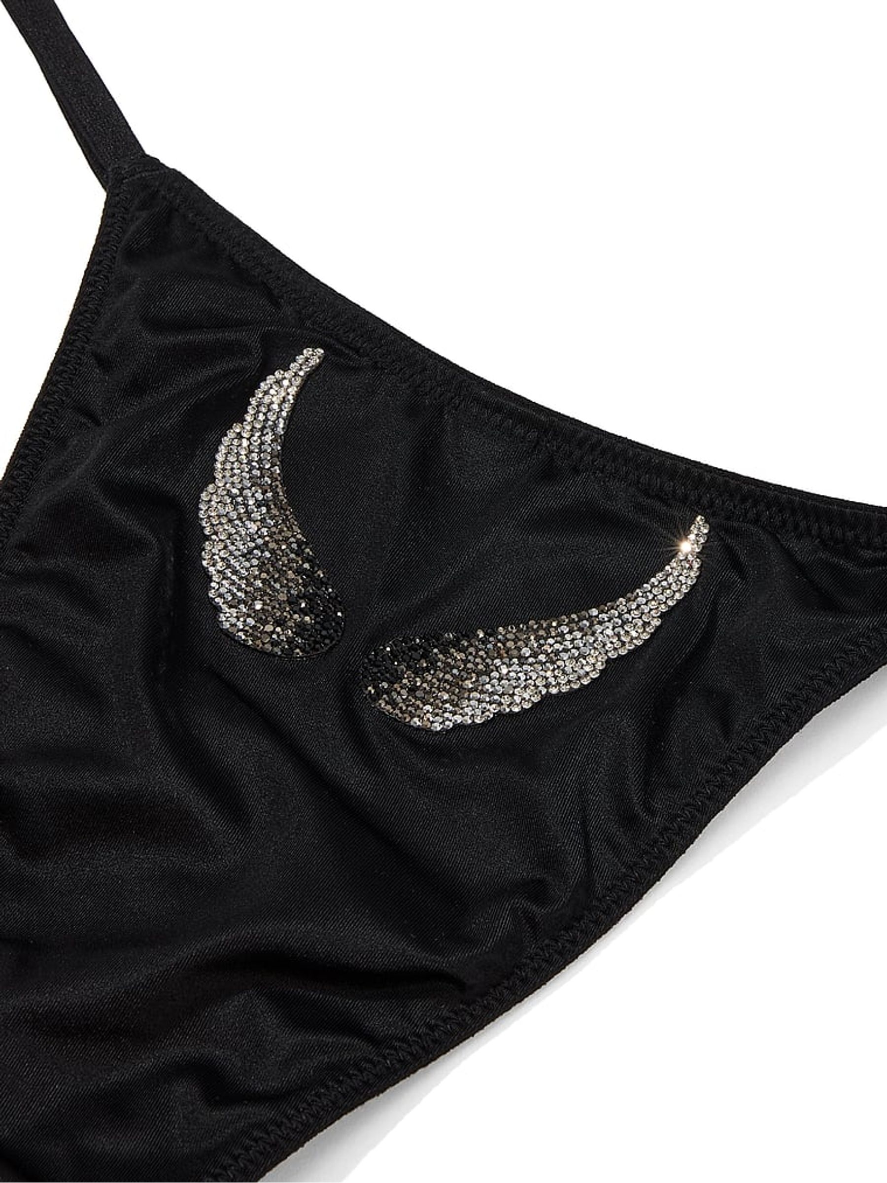 Black Brazilian Shine Angel Knickers - Image 4 of 4 Black Brazilian Shine Angel Knickers - Image 4 of 4