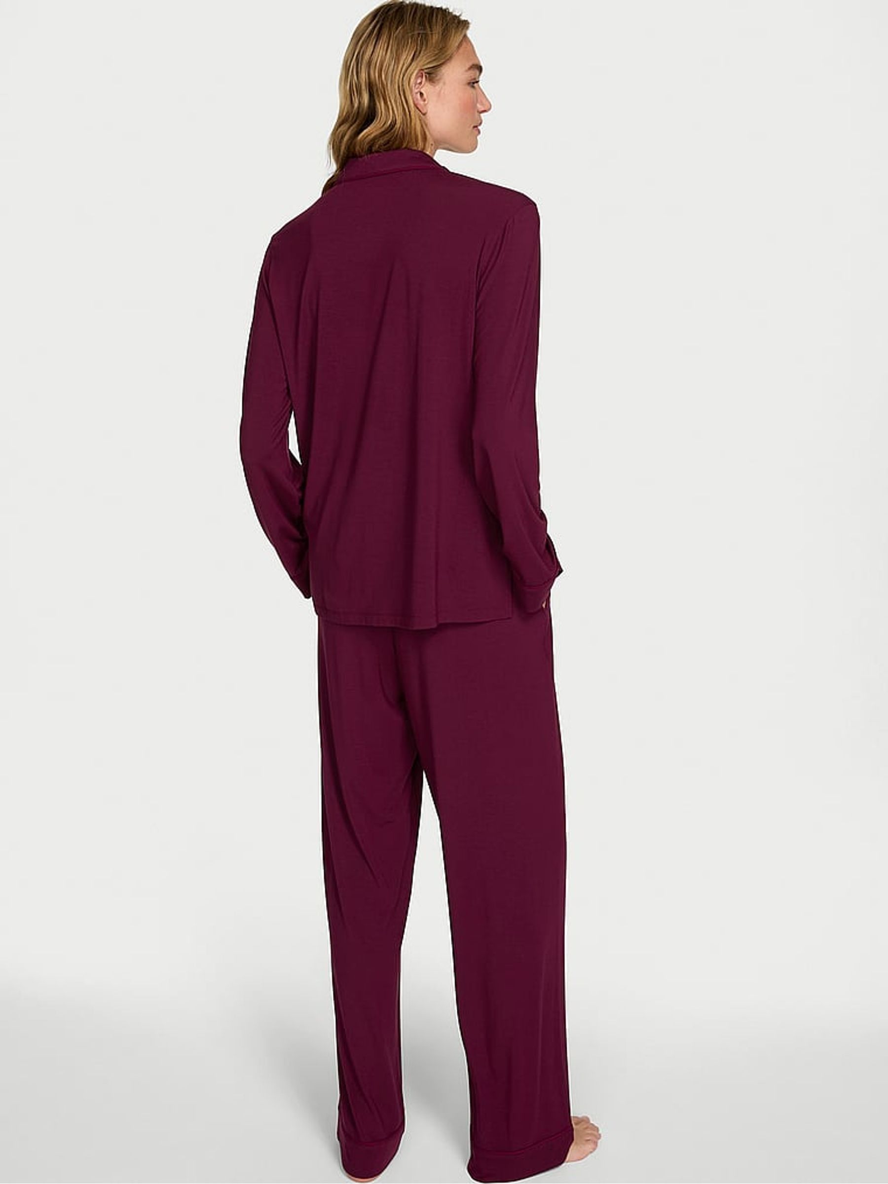 Kir Red Modal Long Pyjamas Set - Image 2 of 3 Kir Red Modal Long Pyjamas Set - Image 2 of 3
