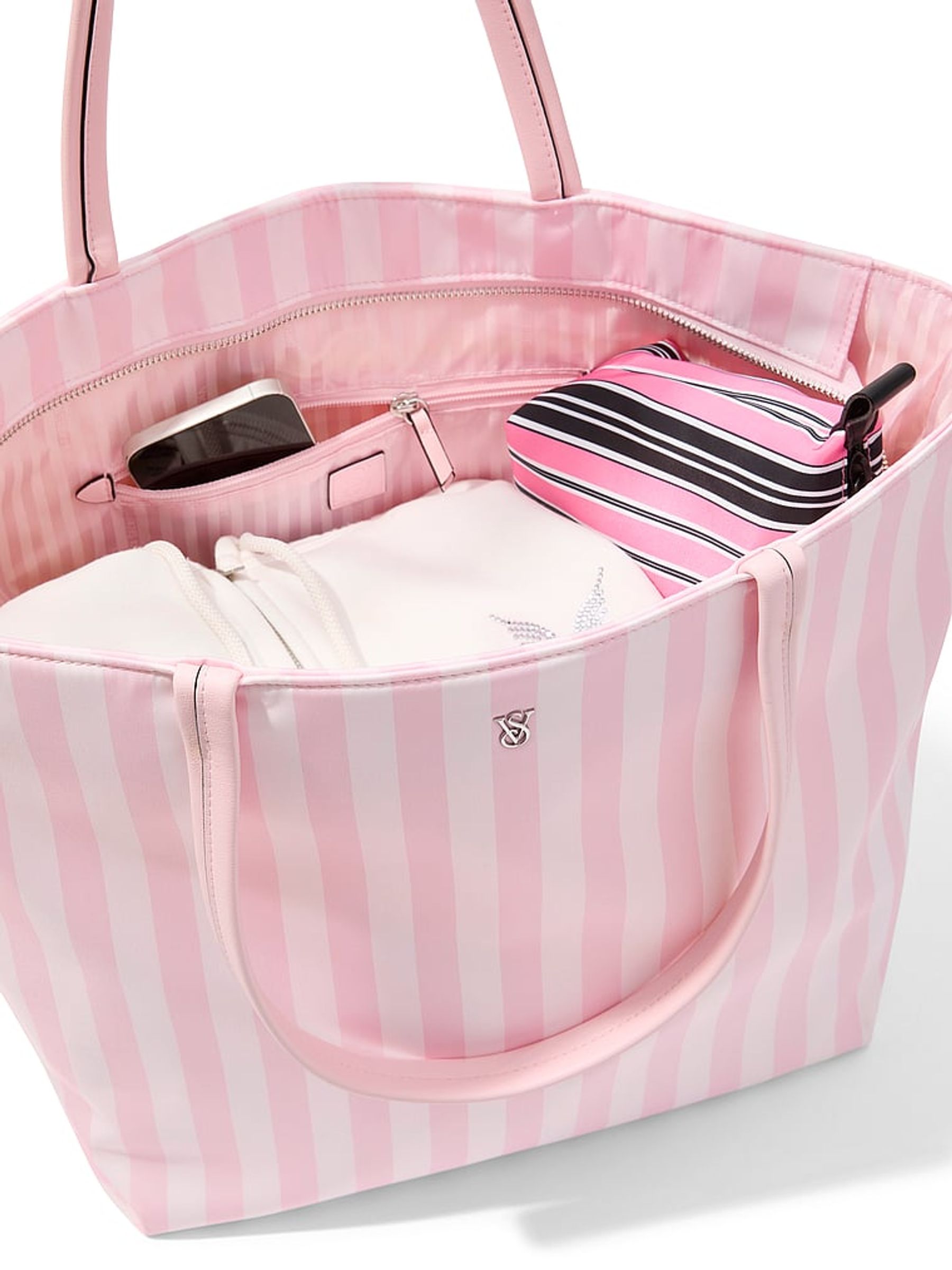 Iconic Stripe Pink Travel Tote Bag - Image 4 of 4