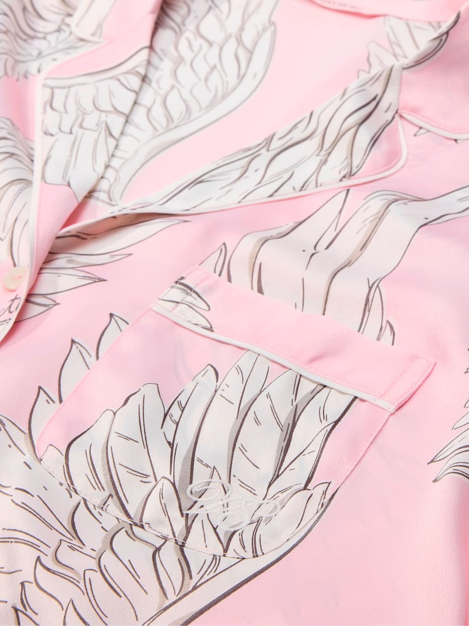 Angel Pink Wings Satin Long Pyjamas Set - Image 4 of 5