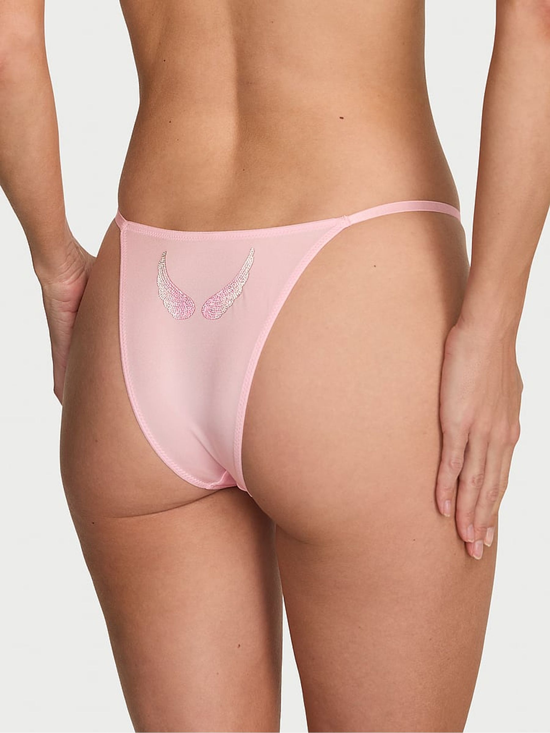 Pretty Blossom Pink Brazilian Shine Angel Knickers - Image 3 of 4