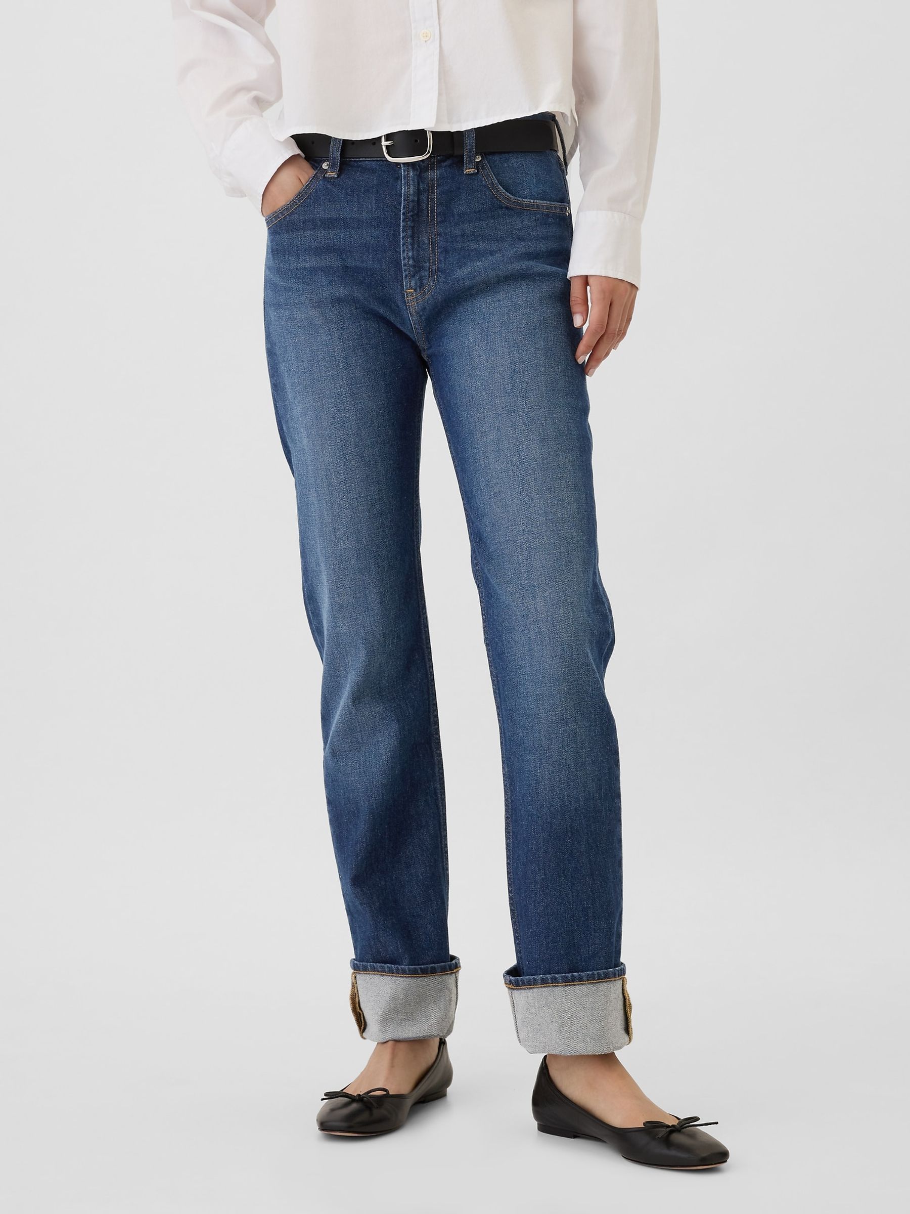 Dark Wash High Waisted '90s Original Straight Jeans - Image 1 of 6