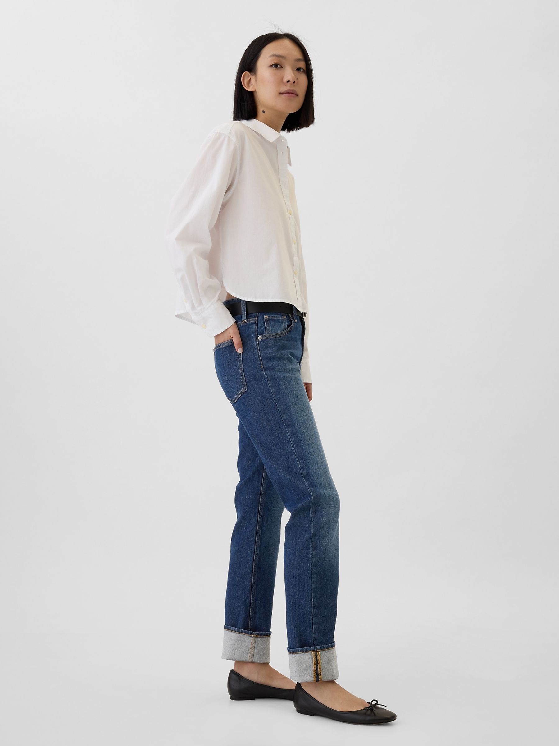 Dark Wash High Waisted '90s Original Straight Jeans - Image 4 of 6