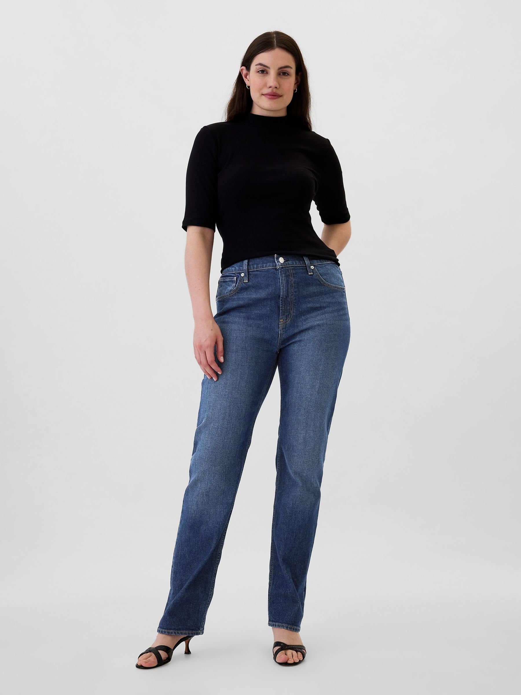 Dark Wash High Waisted '90s Original Straight Jeans - Image 5 of 6