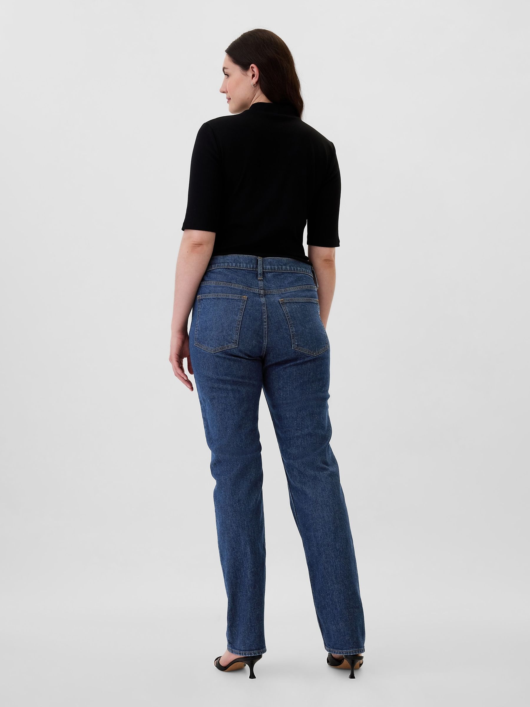 Dark Wash High Waisted '90s Original Straight Jeans - Image 6 of 6