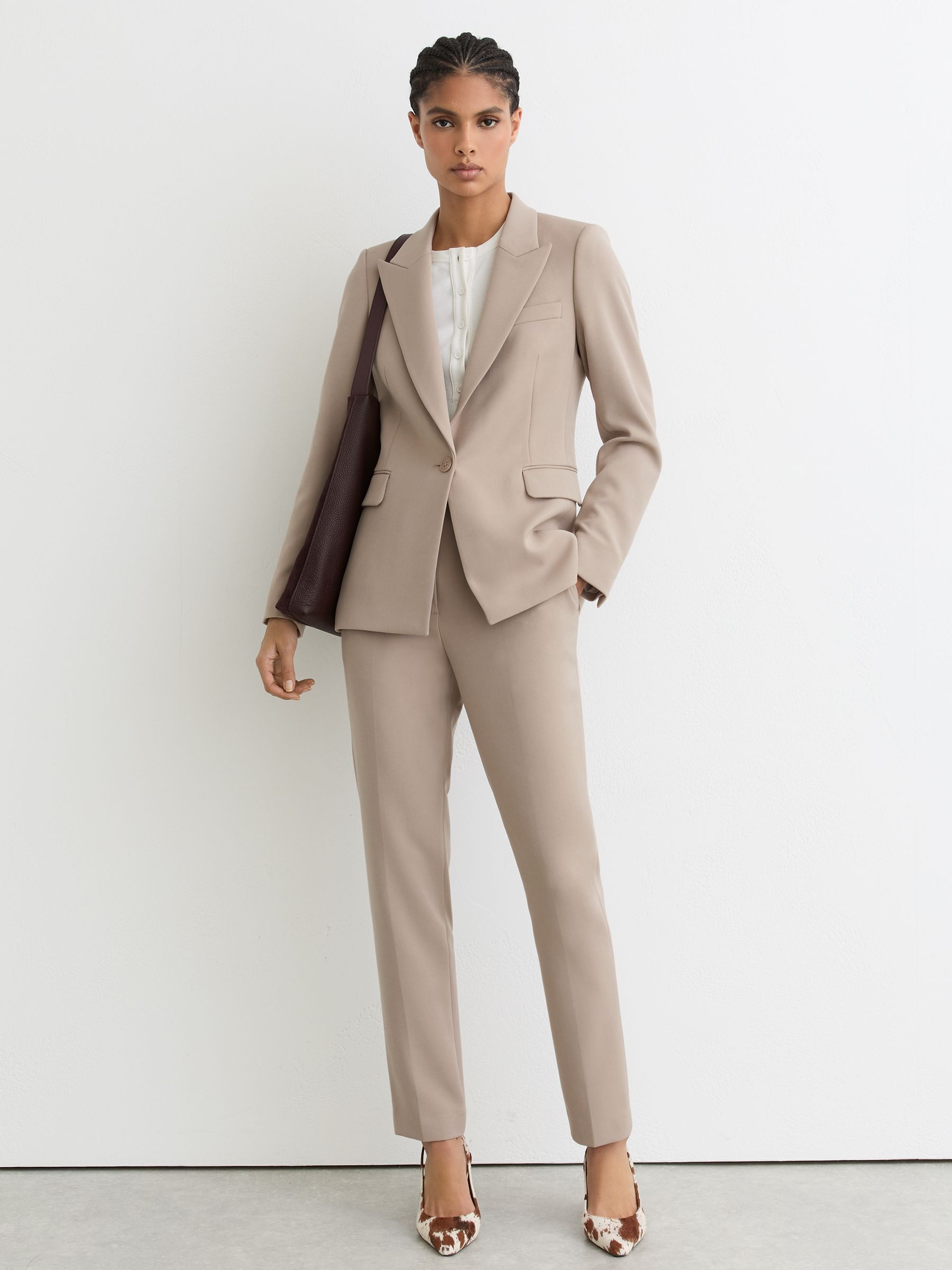 Slim-Fit Suit Trousers in Stone Neutral - Image 1 of 8