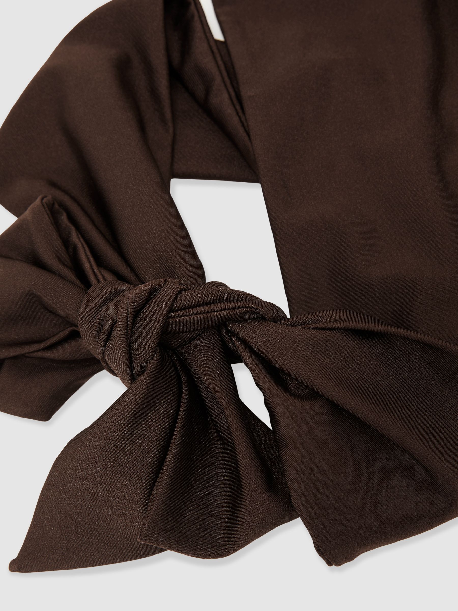 Wrap-Around Ruched Bikini Top in Chocolate Brown - image 3