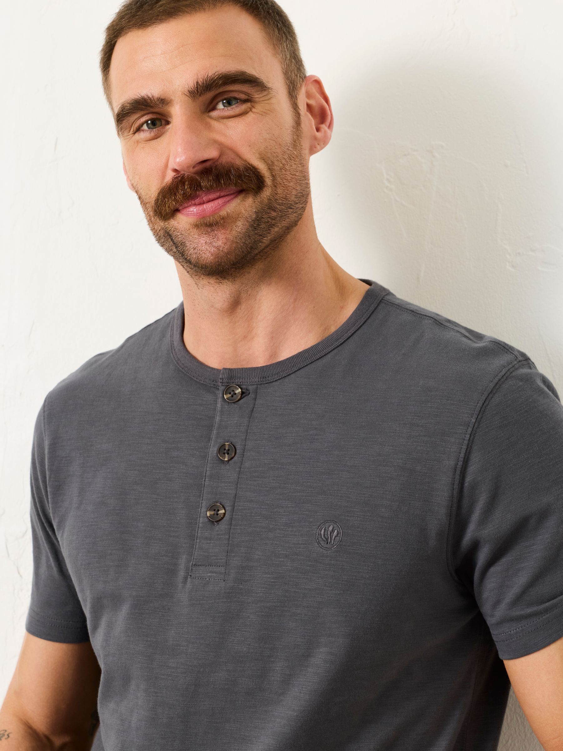 Washed Black Short Sleeve Woodside Henley - Image 1 of 6