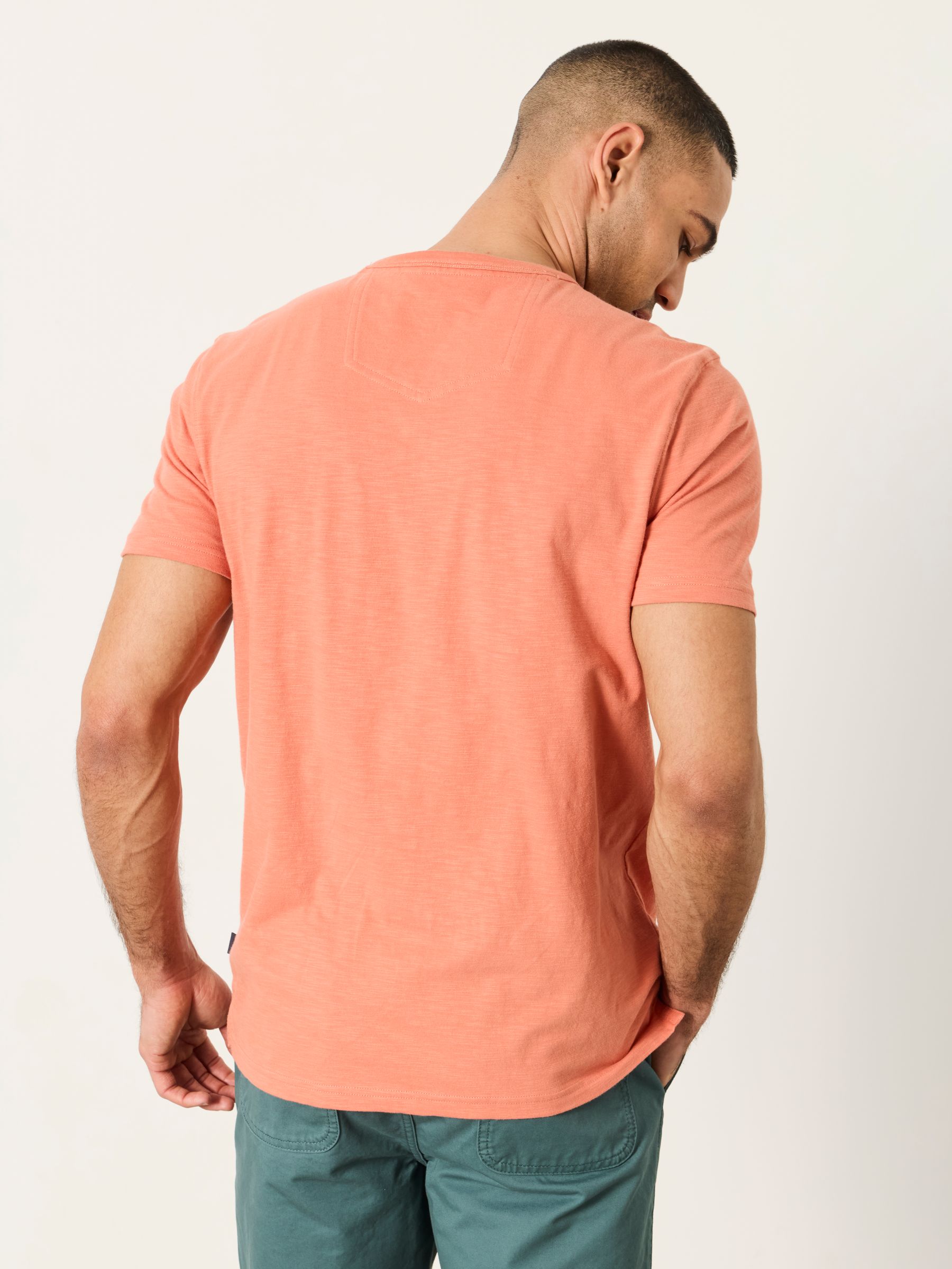 Coral Pink Short Sleeve Woodside Henley - Image 2 of 5 Coral Pink Short Sleeve Woodside Henley - Image 2 of 5