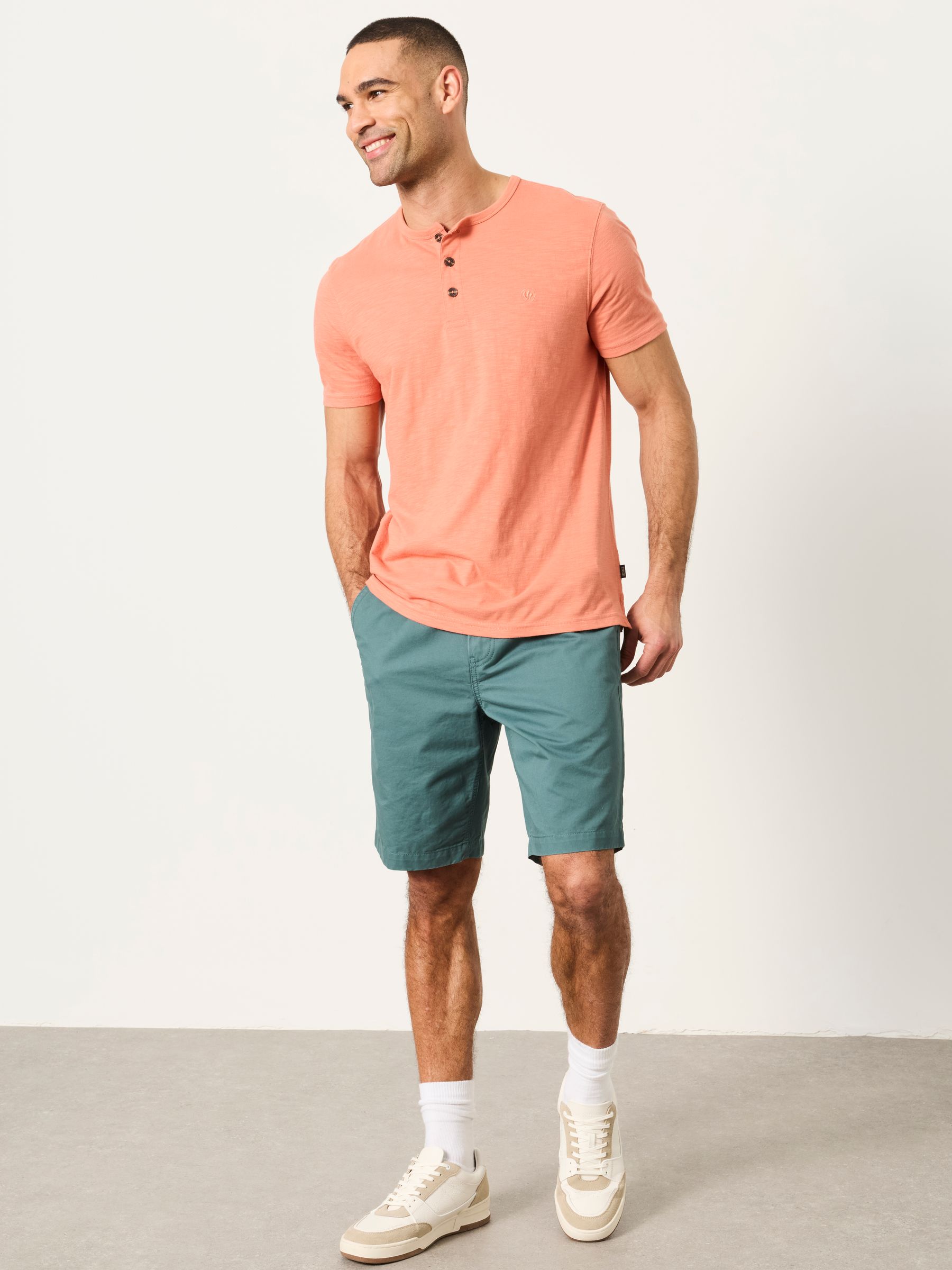 Coral Pink Short Sleeve Woodside Henley - Image 3 of 5