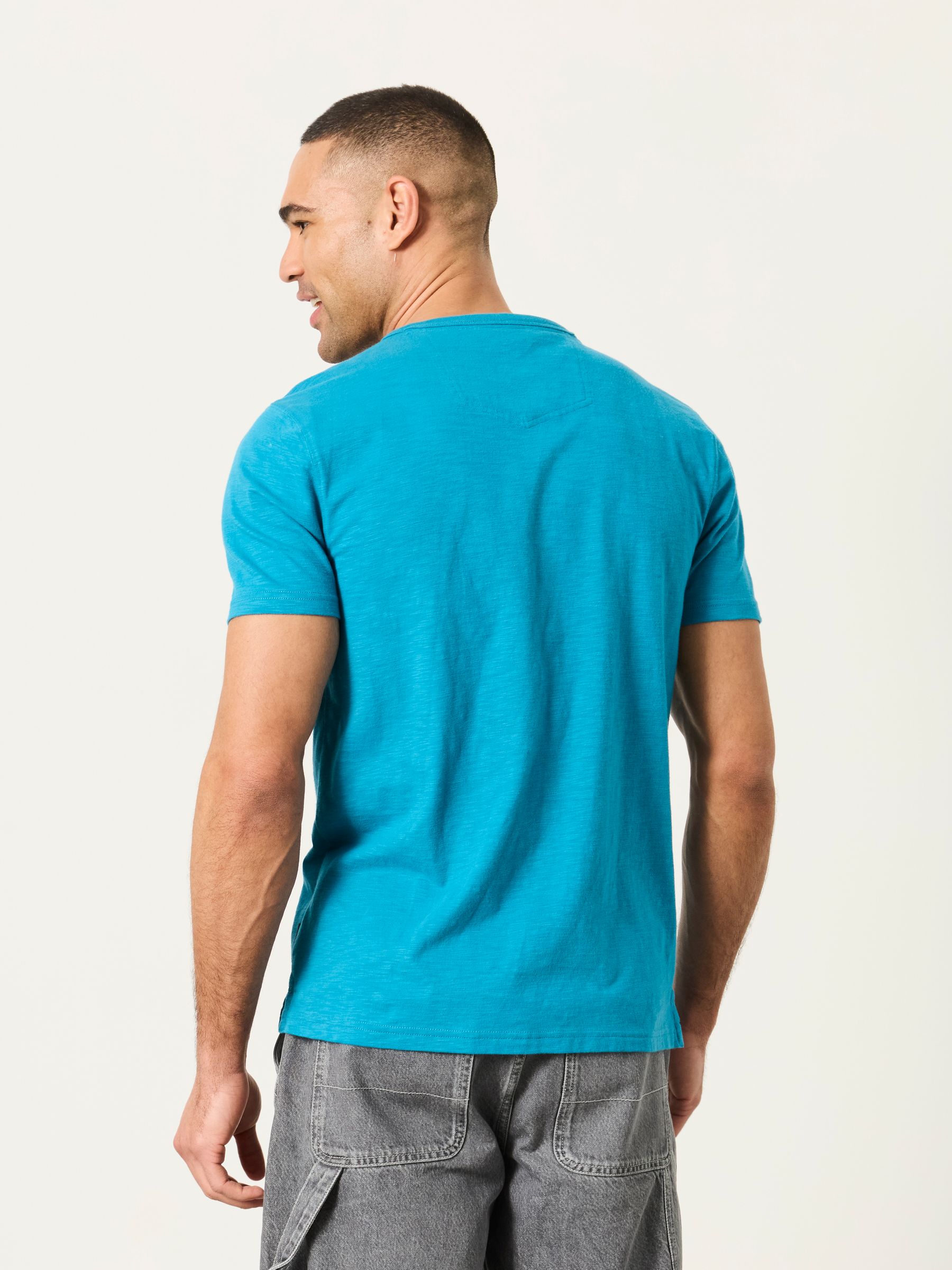Turquoise Blue Short Sleeve Woodside Henley - Image 2 of 6