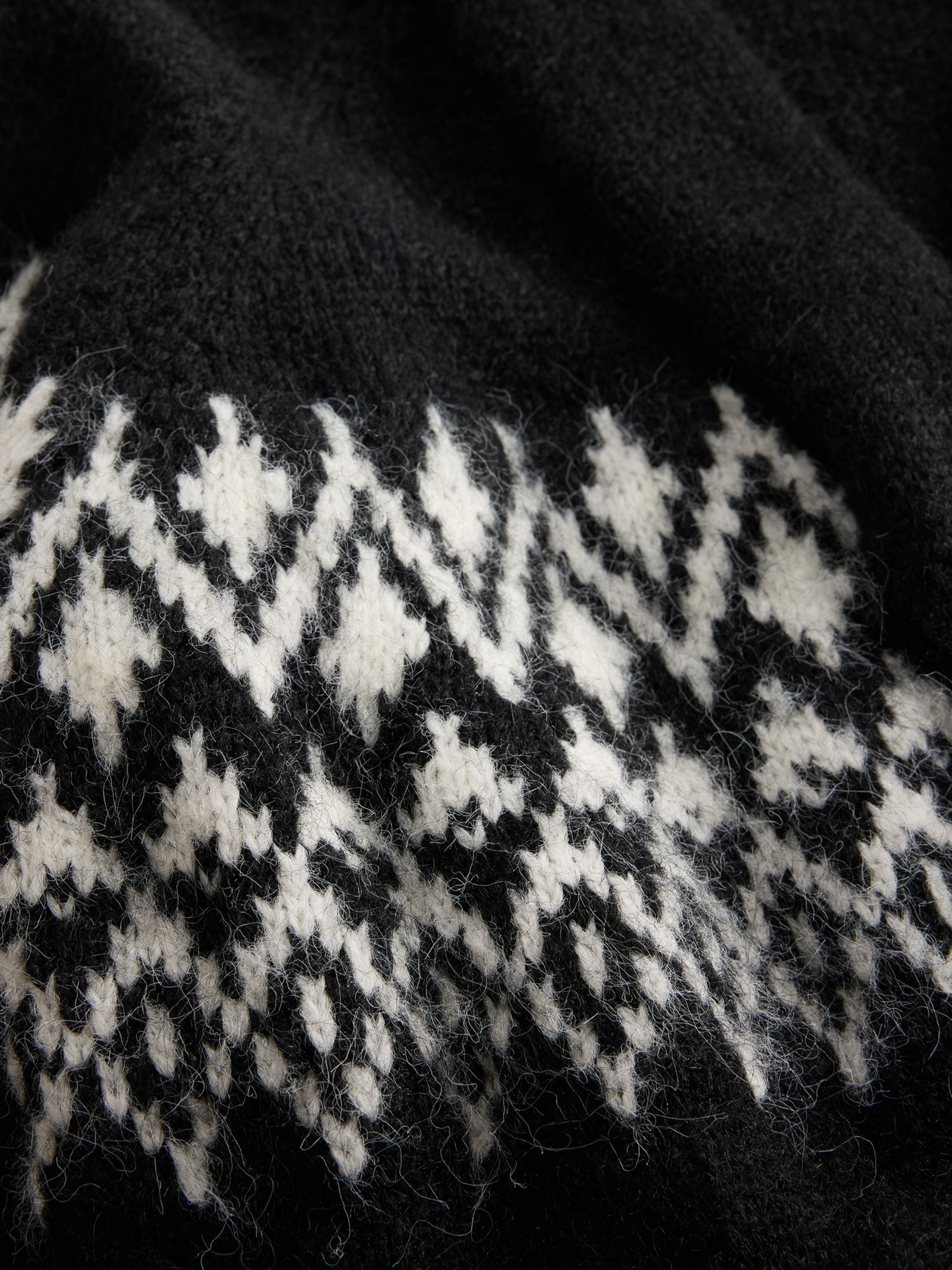 Black Wool Blend Fair Isle Pattern Shawl Cardigan - Image 4 of 4 Black Wool Blend Fair Isle Pattern Shawl Cardigan - Image 4 of 4