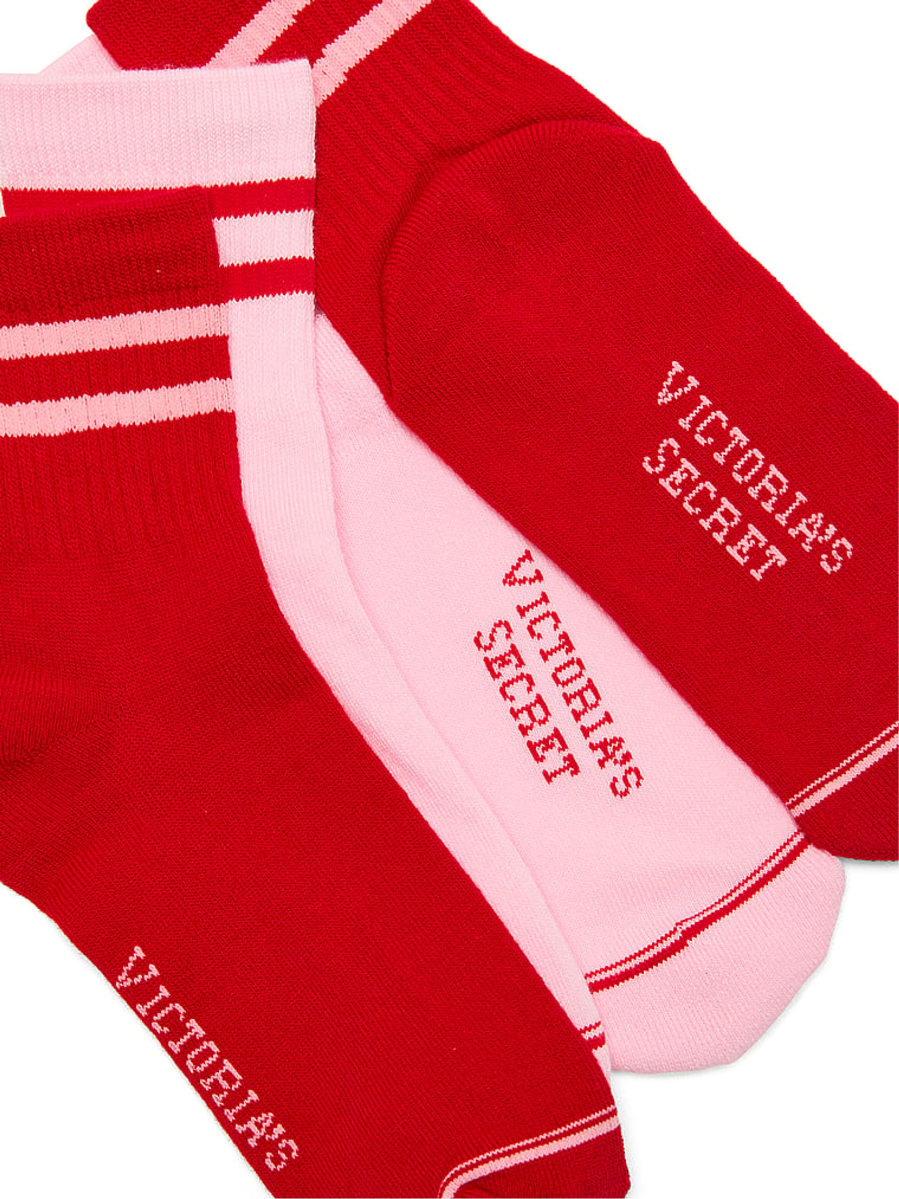Pink & Red 2 Pack Quarter Socks - Image 2 of 2