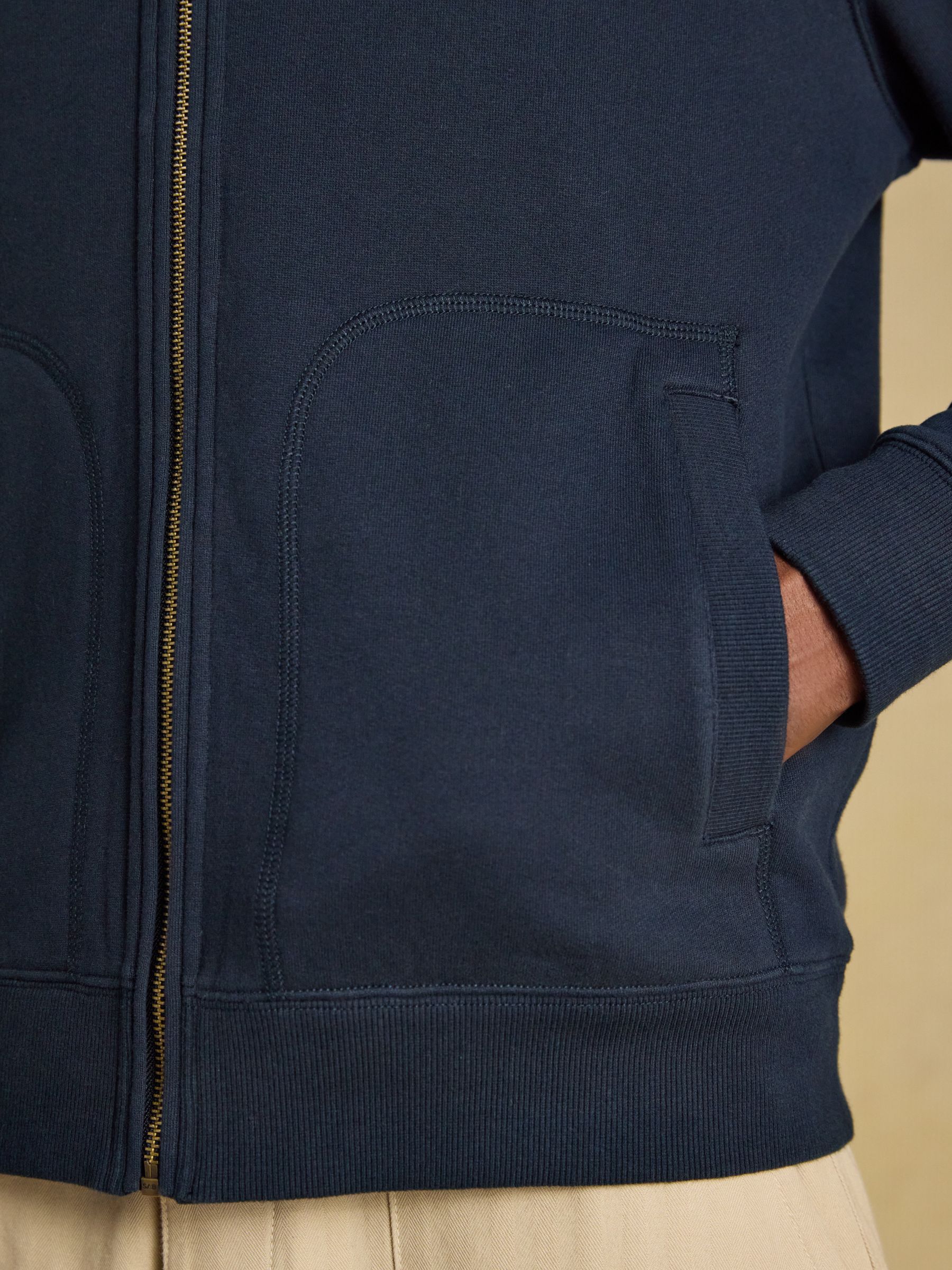 Navy Zip Through Hoodie - Image 6 of 7