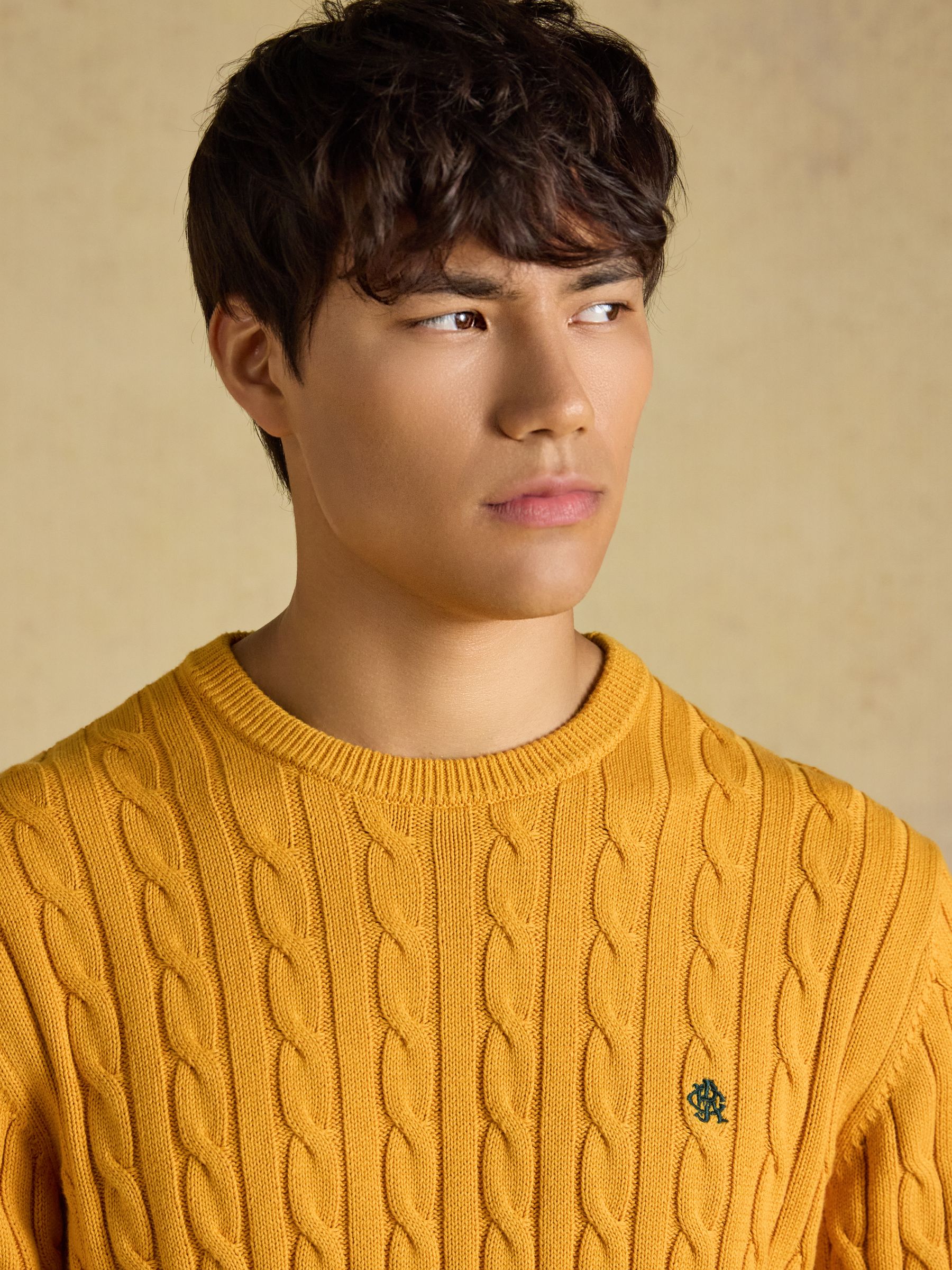 Yellow Cable Crew Jumper - Image 7 of 8