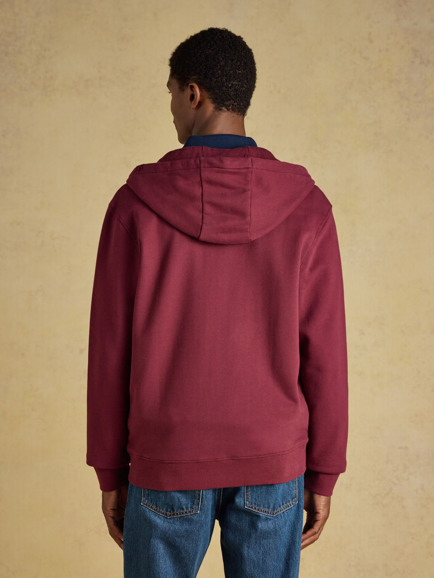 Burgundy Red Zip Through Hoodie - Image 2 of 9 Burgundy Red Zip Through Hoodie - Image 2 of 9
