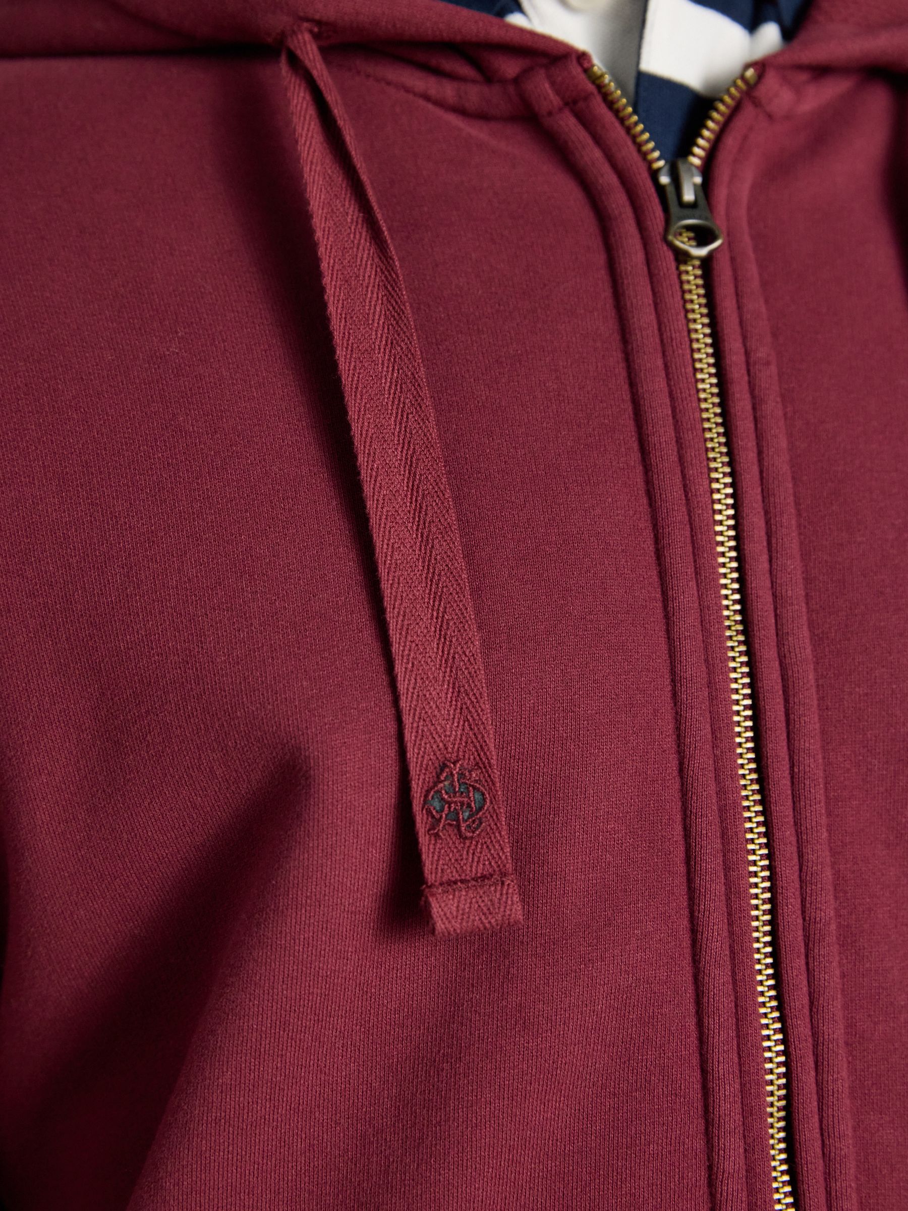 Burgundy Red Zip Through Hoodie - Image 6 of 9