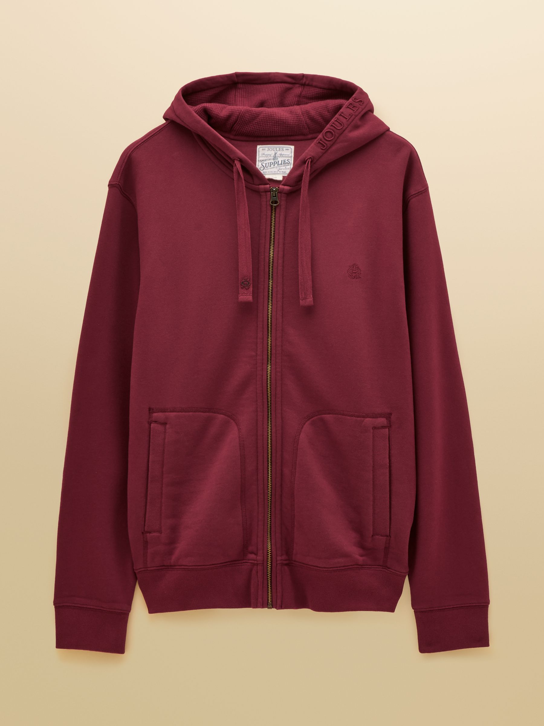 Burgundy Red Zip Through Hoodie - Image 9 of 9