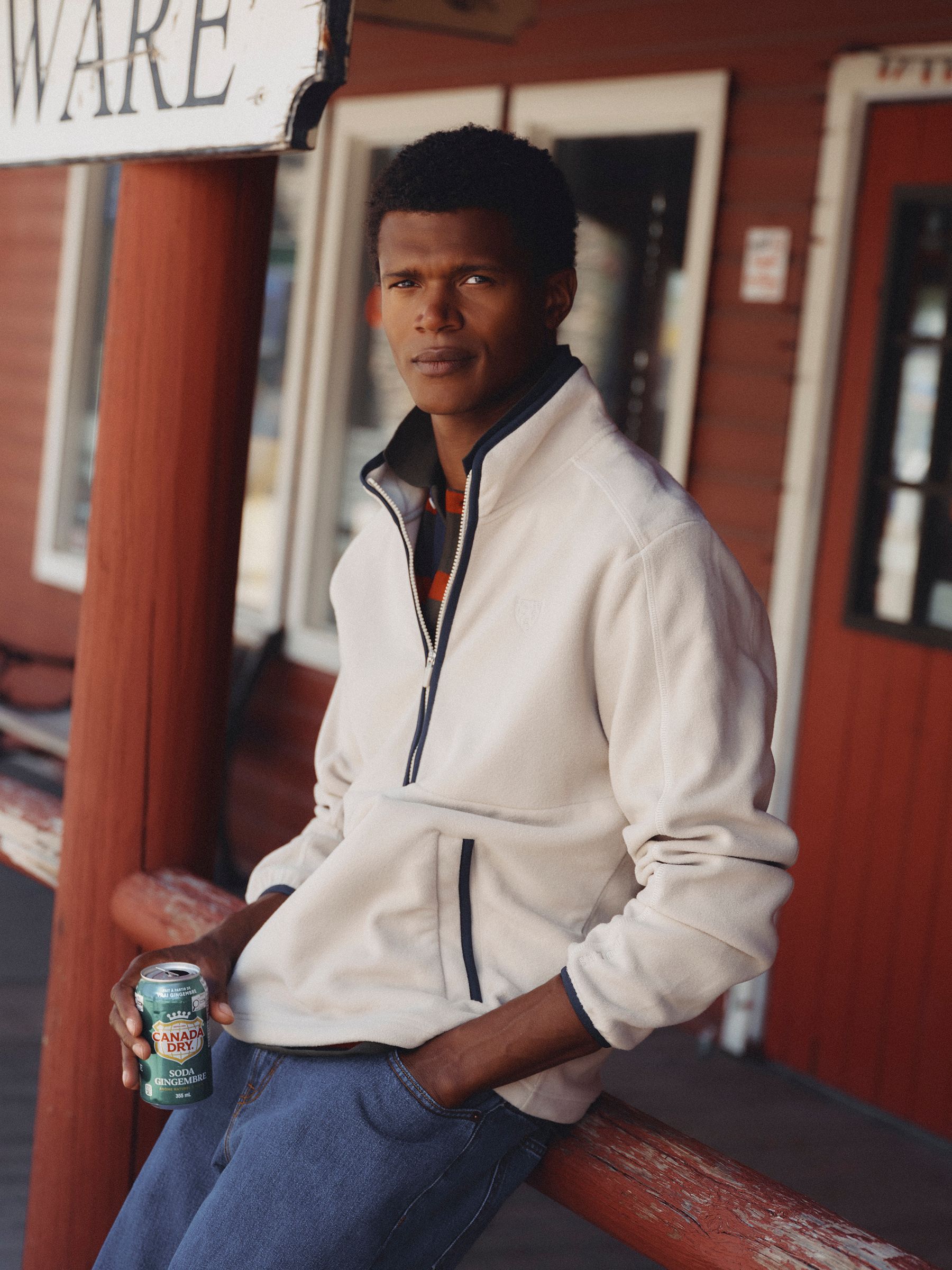 Cream Lightweight Half Zip Fleece - Image 1 of 10