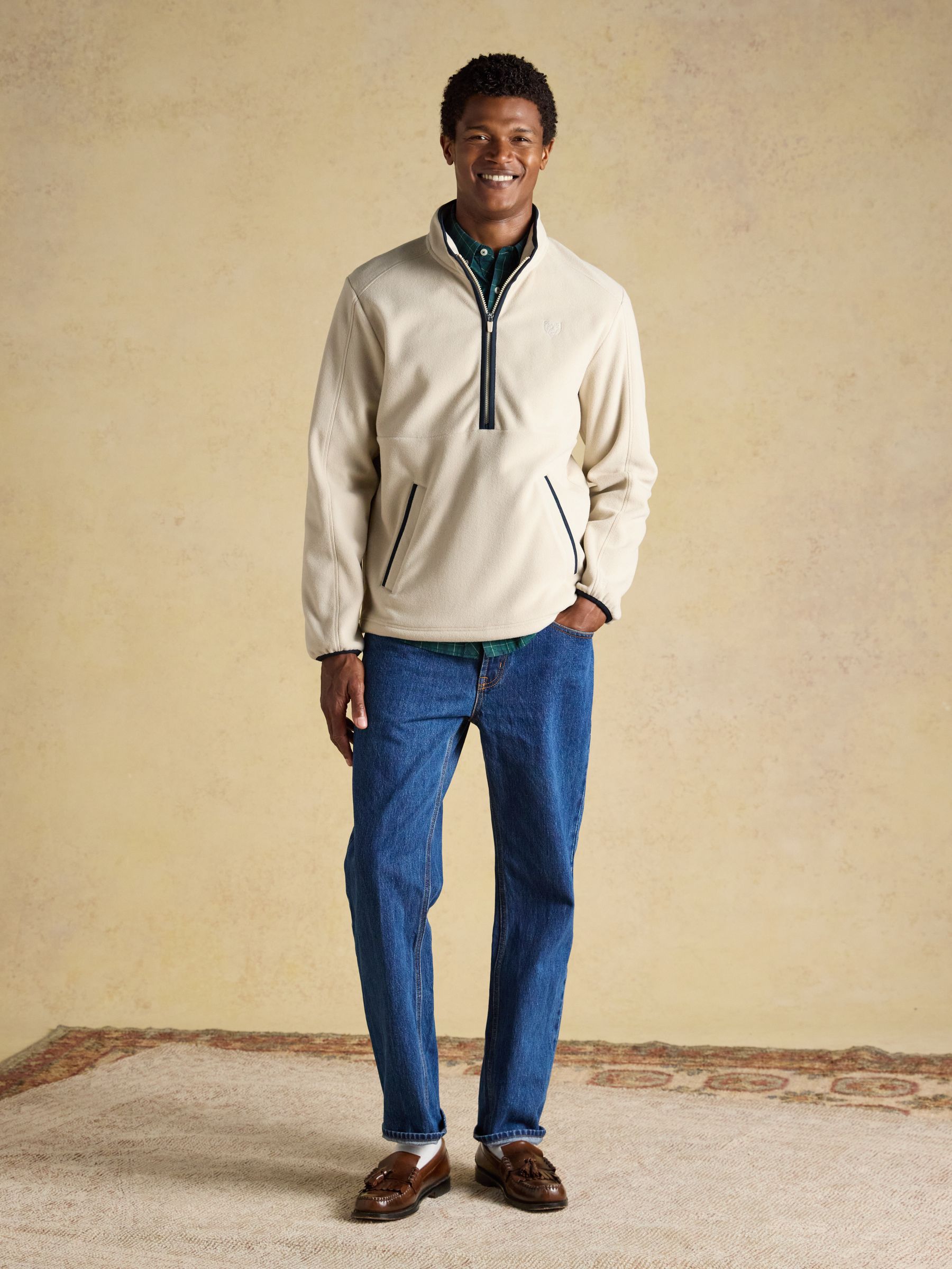 Cream Lightweight Half Zip Fleece - Image 5 of 10