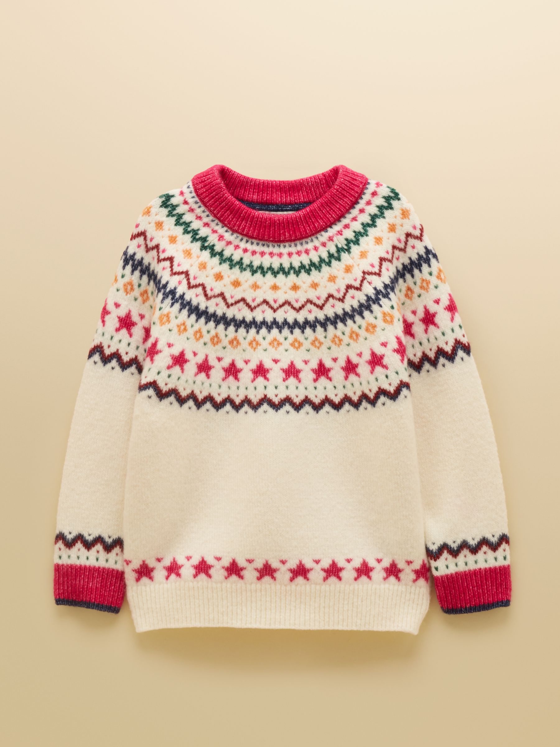 Girls' Stardust Cream Fair Isle Jumper - Image 1 of 3