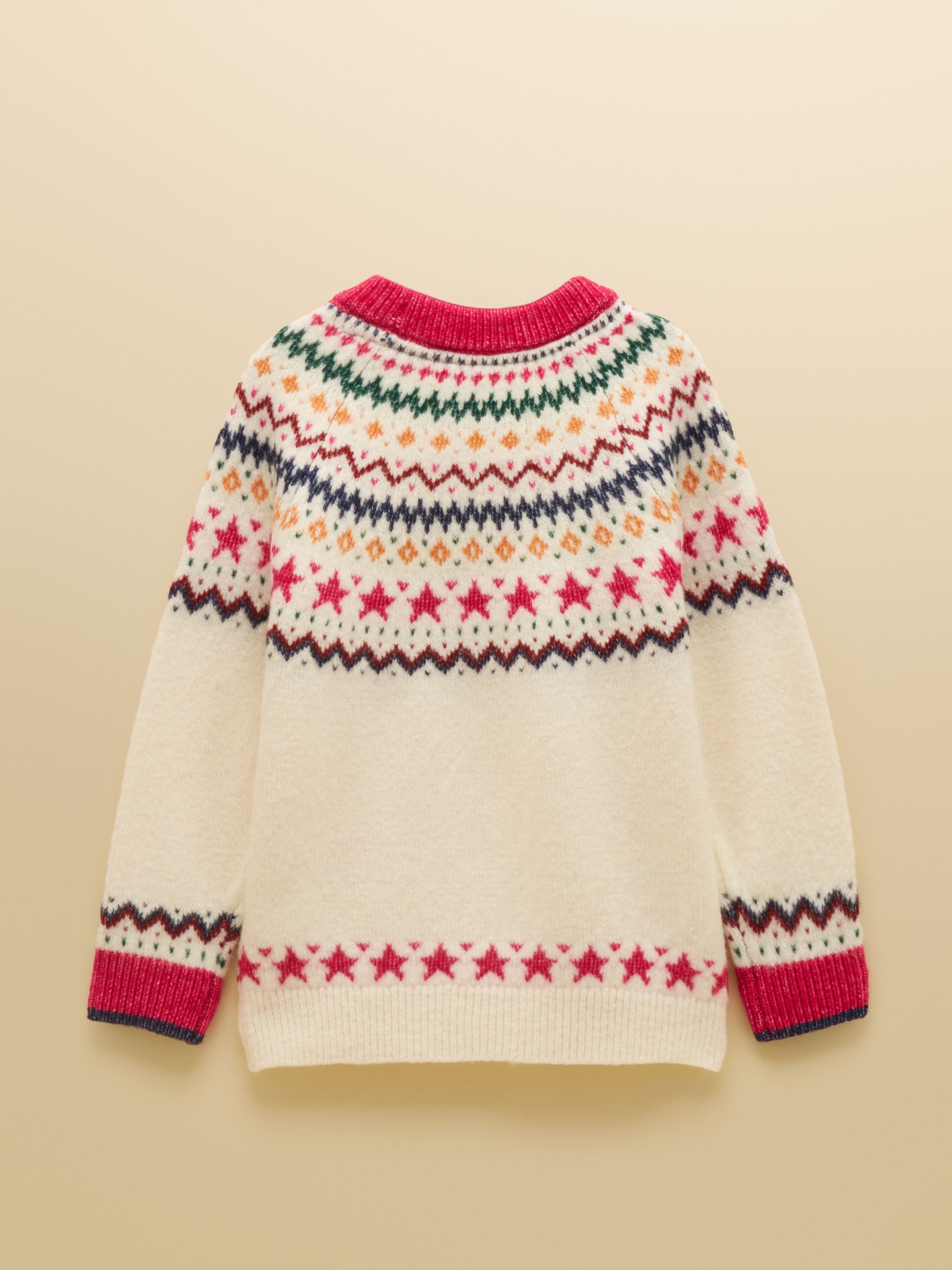 Girls' Stardust Cream Fair Isle Jumper - Image 2 of 3 Girls' Stardust Cream Fair Isle Jumper - Image 2 of 3