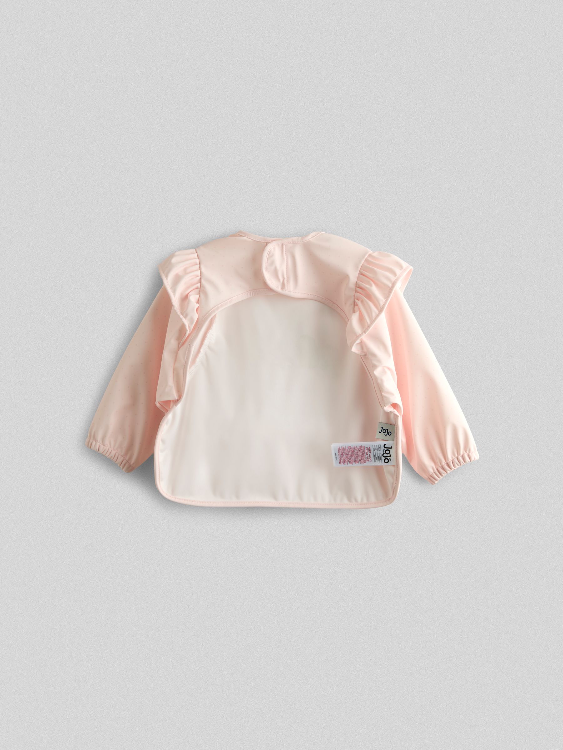 Pink Woodland Frill Sleeved Bib - Image 2 of 5 Pink Woodland Frill Sleeved Bib - Image 2 of 5