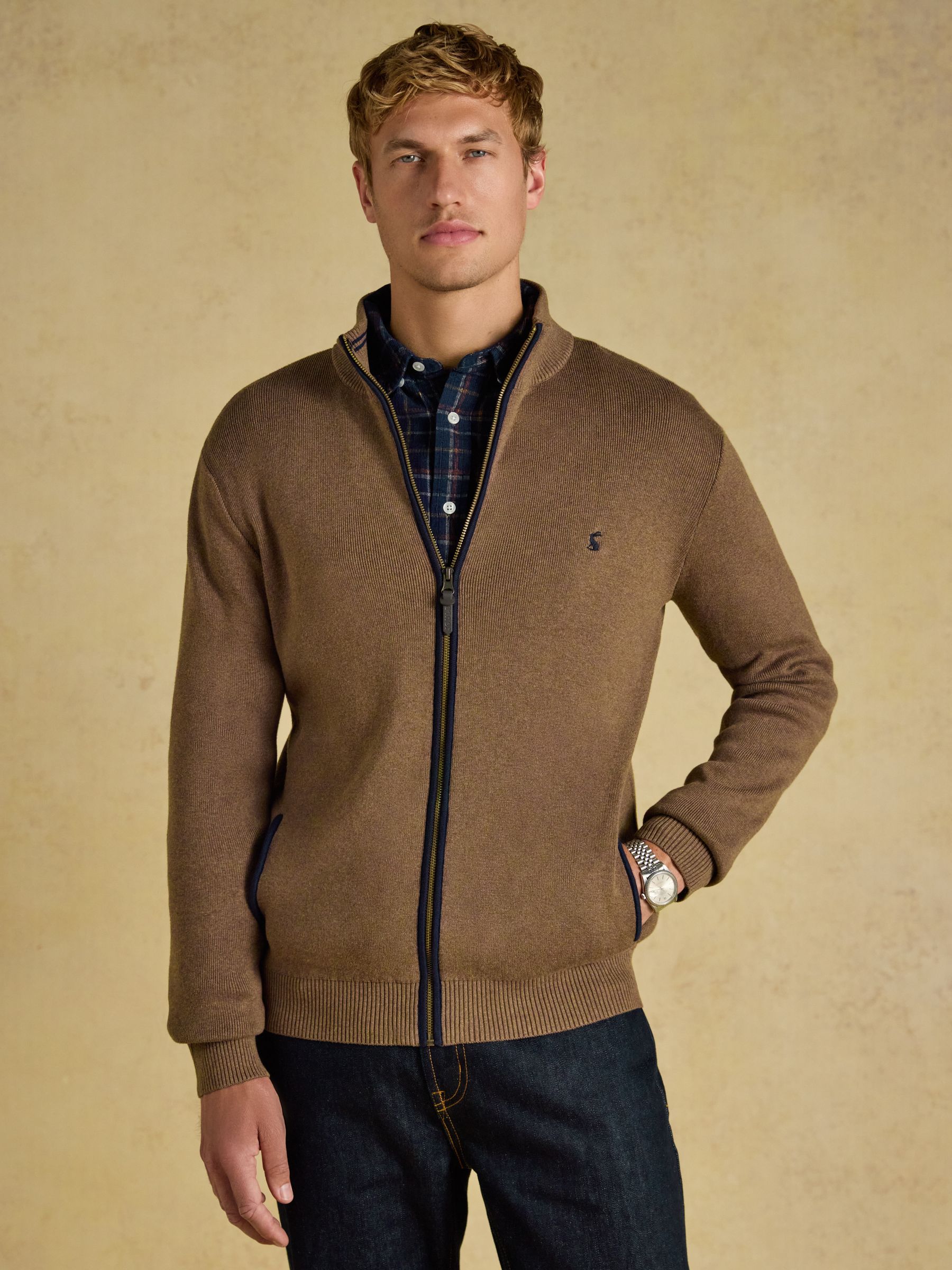 Hillside Brown Knitted Cardigan - Image 1 of 7