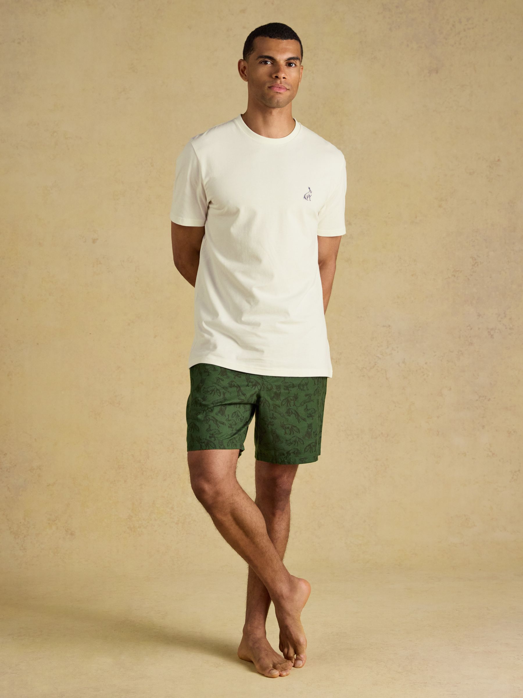 Dozer Green & Ecru Short Pyjama Set - Image 1 of 13