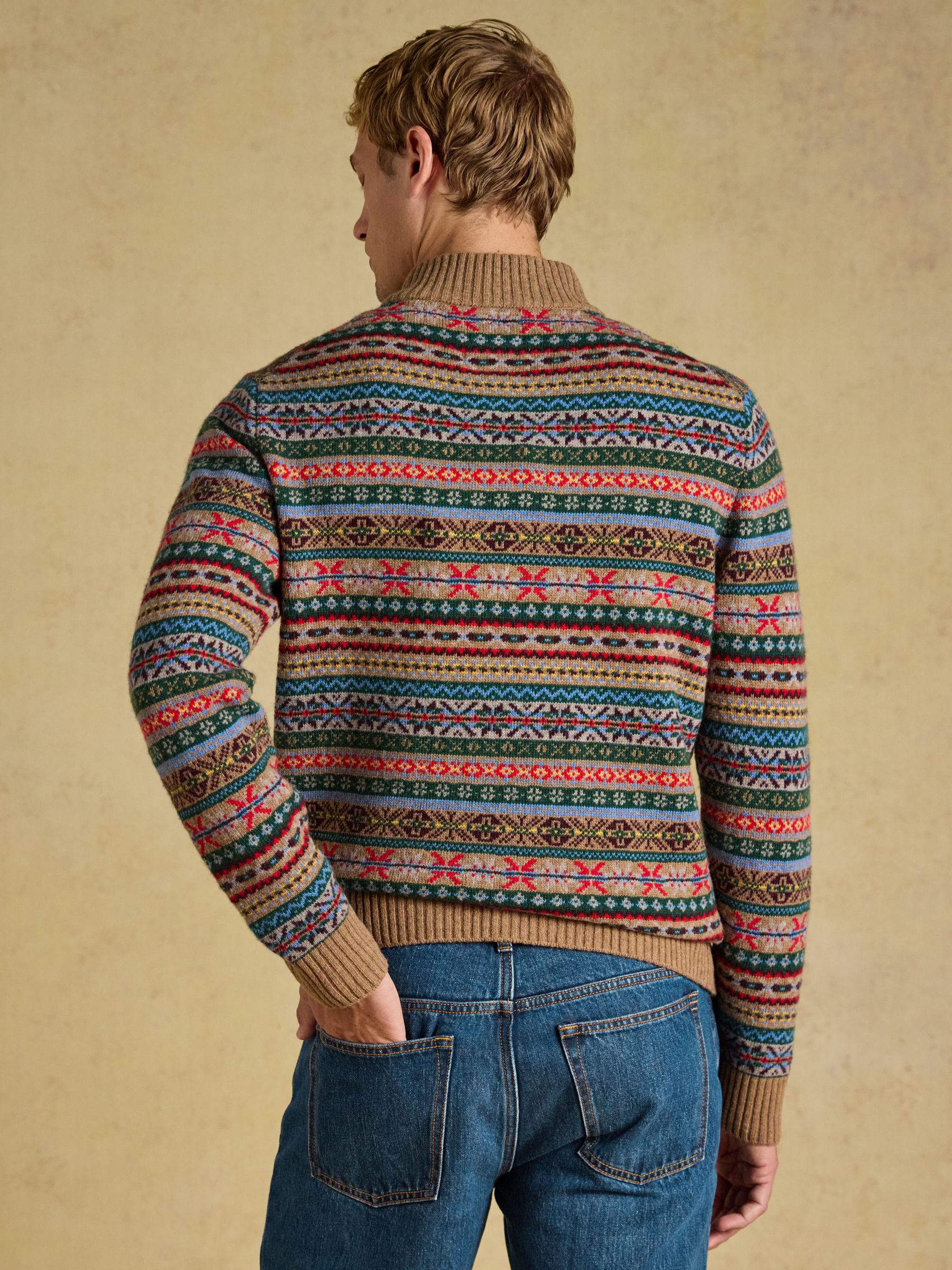 Multi Wool Rich Fair Isle Quarter Zip Jumper - Image 2 of 7