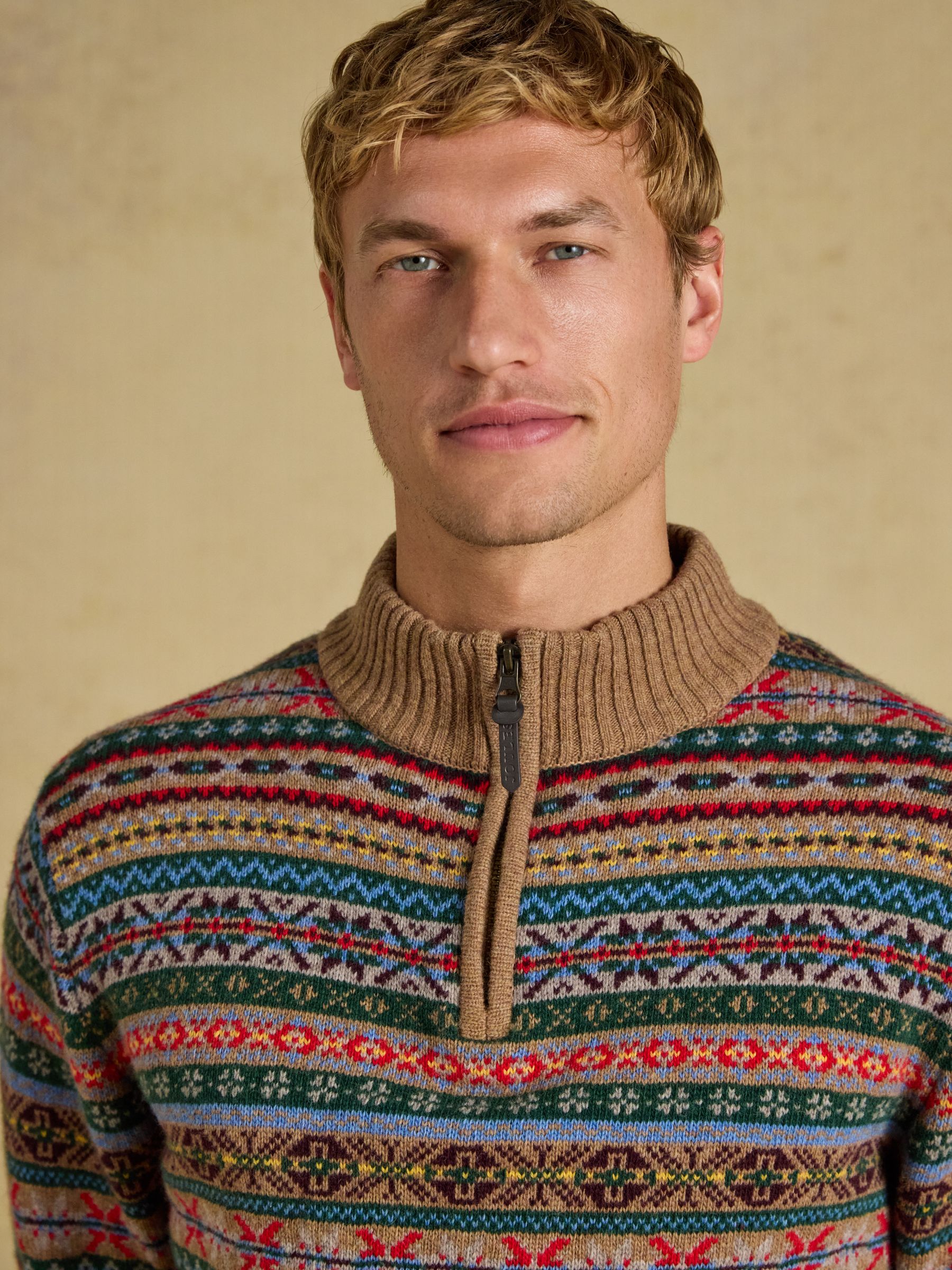 Multi Wool Rich Fair Isle Quarter Zip Jumper - Image 4 of 7