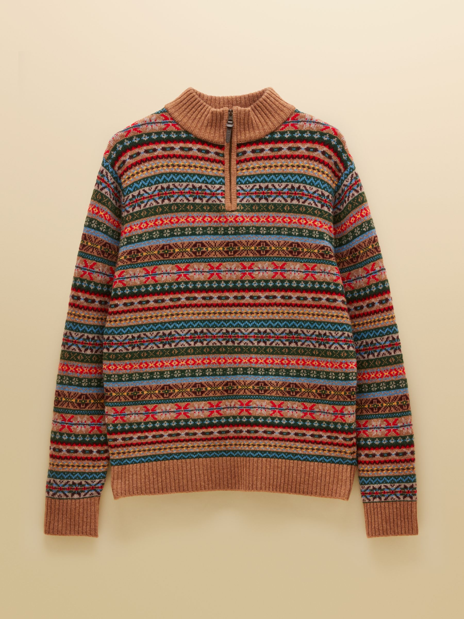 Multi Wool Rich Fair Isle Quarter Zip Jumper - Image 7 of 7