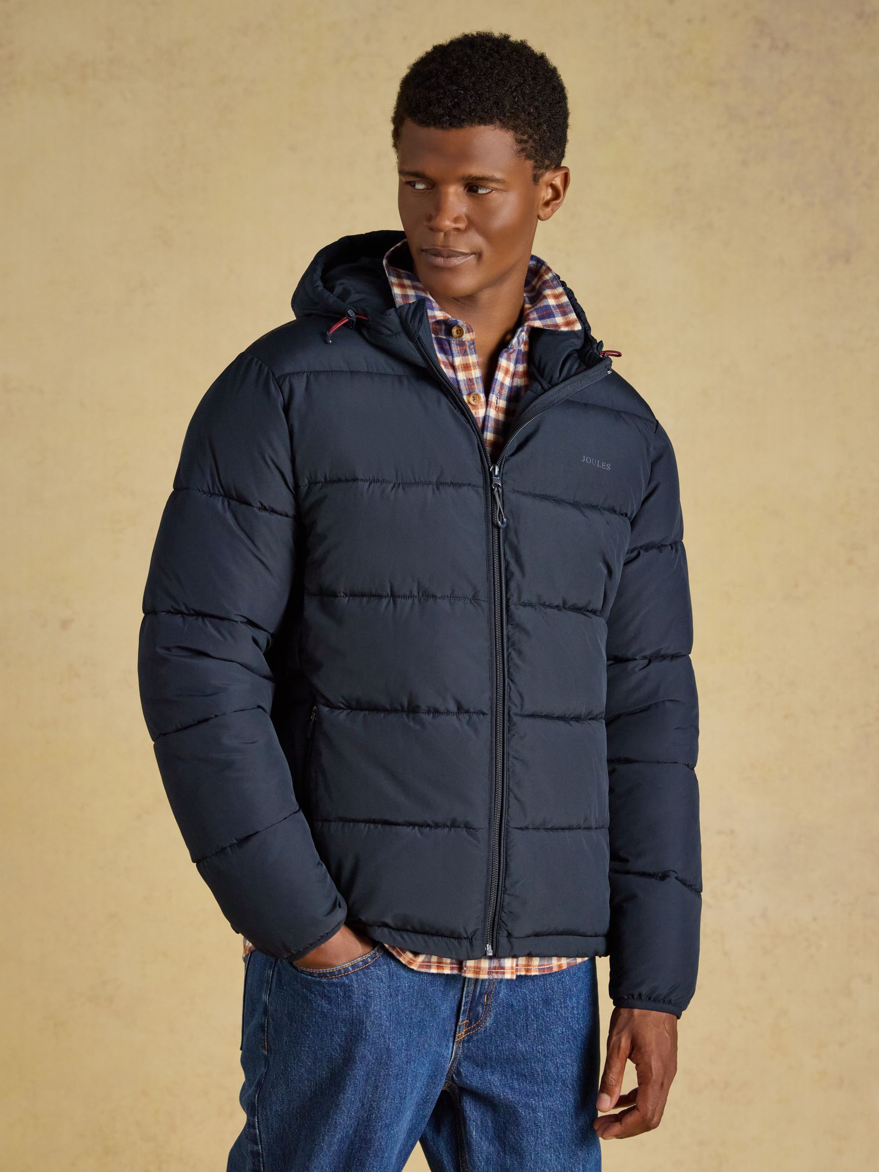Croft Navy Heavyweight Padded Coat - Image 1 of 10 Croft Navy Heavyweight Padded Coat - Image 1 of 10