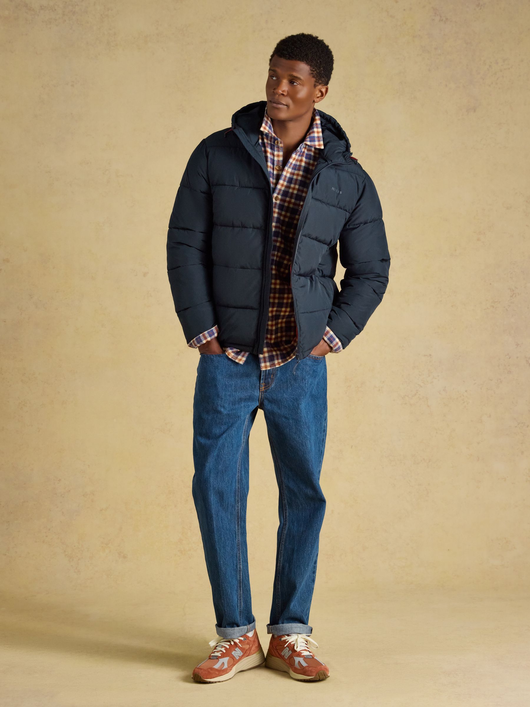 Croft Navy Heavyweight Padded Coat - Image 4 of 10